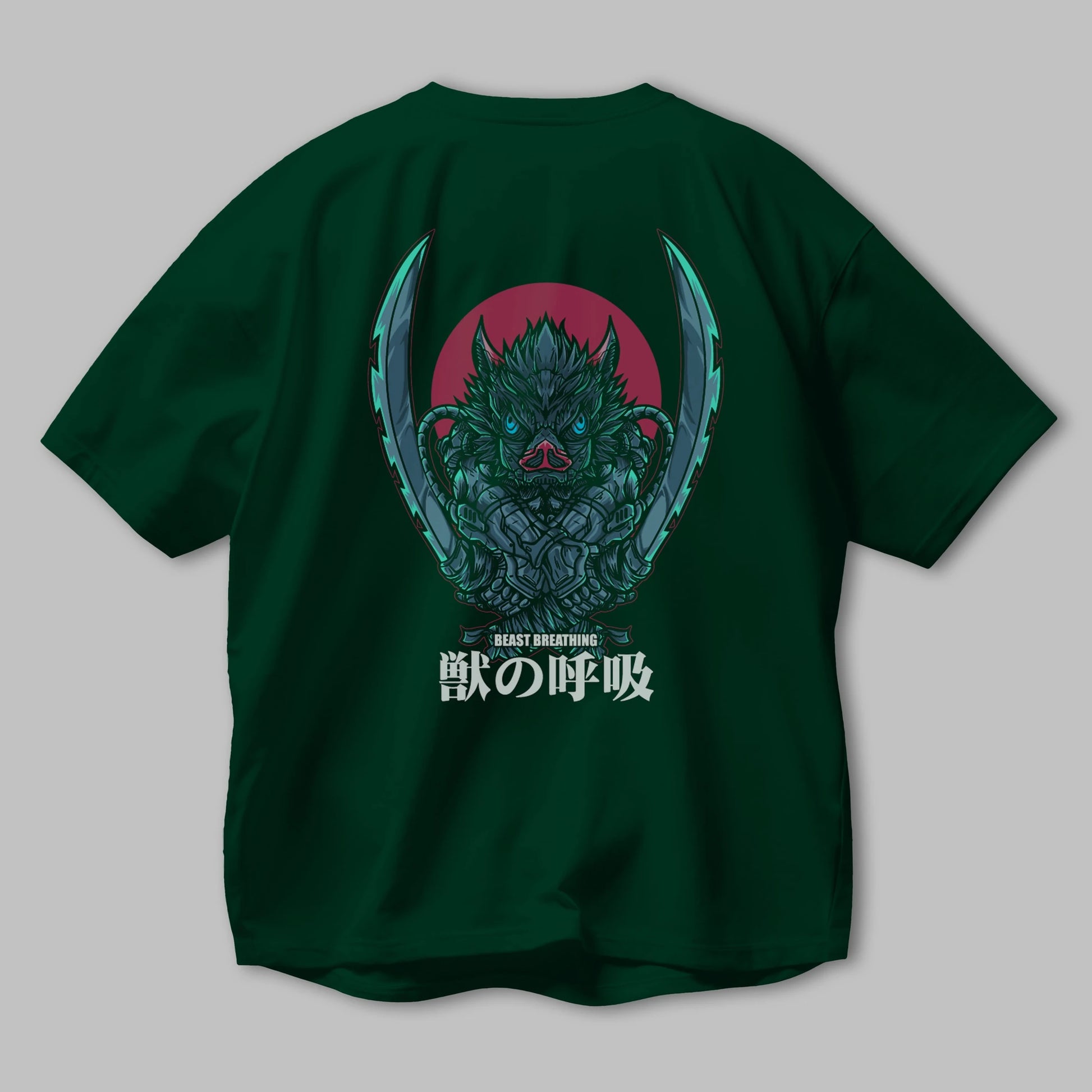 Inosuke DEMON SLAYER Anime Arka Baskılı Oversize t-shirt Erkek Kadın Unisex