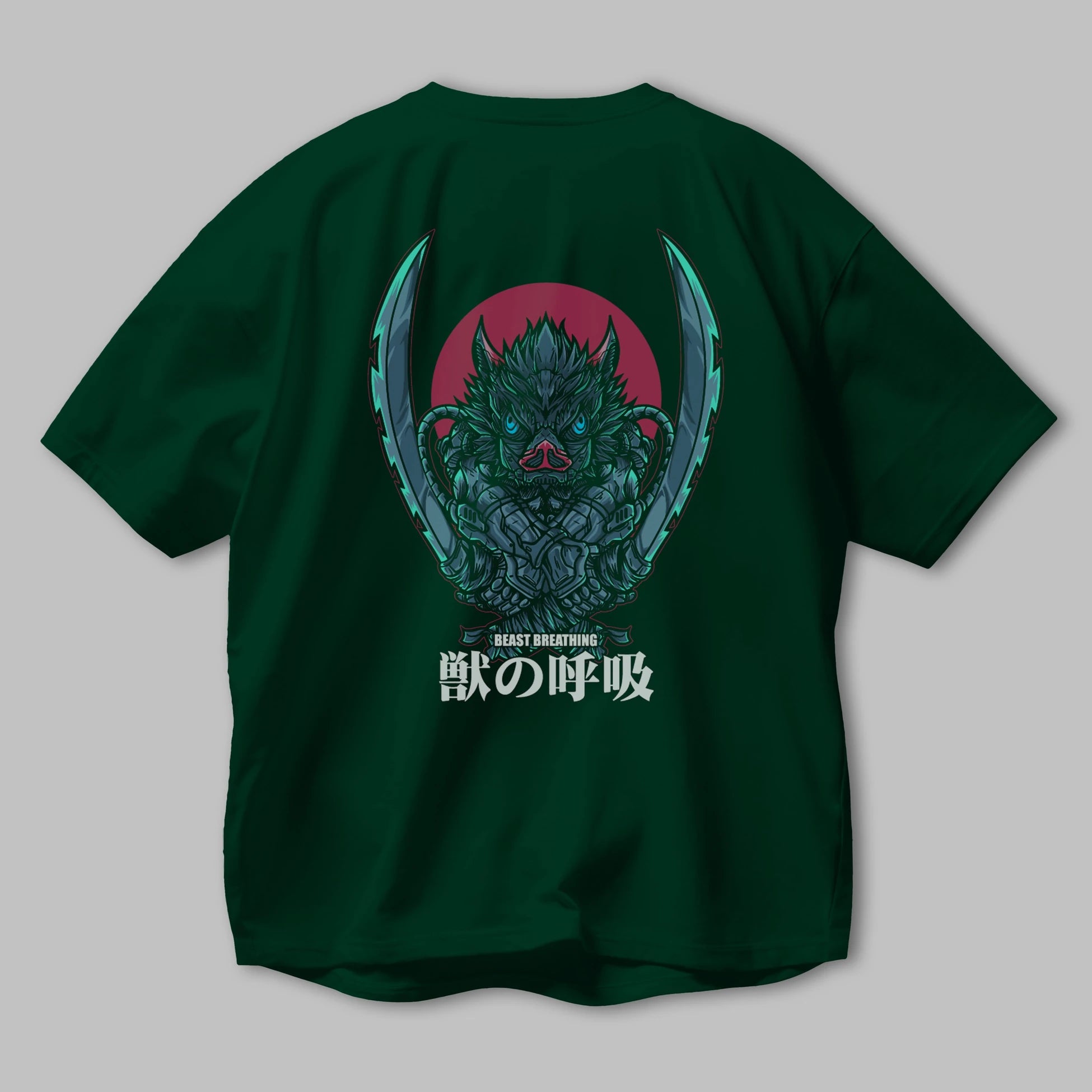 Inosuke DEMON SLAYER Anime Arka Baskılı Oversize t-shirt Erkek Kadın Unisex