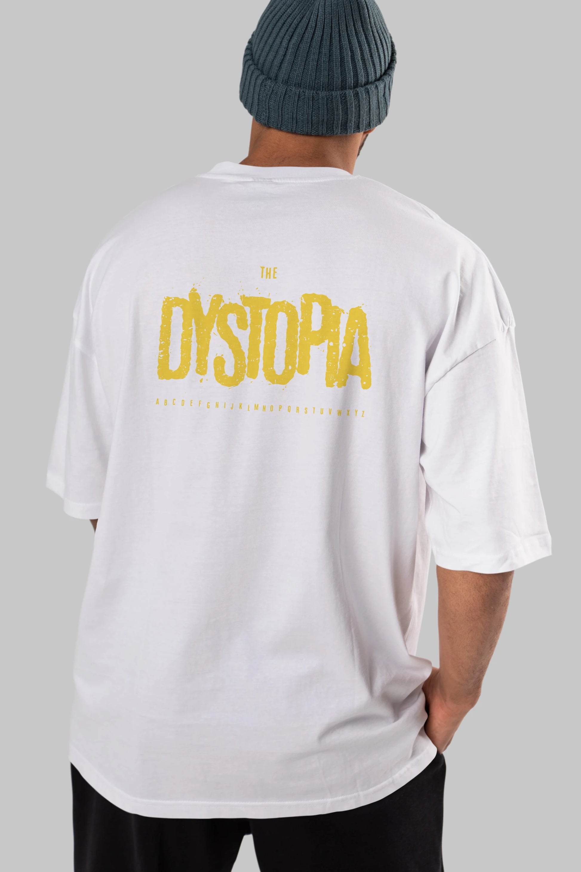 The Dystopia Arka Baskılı Oversize t-shirt Erkek Kadın Unisex