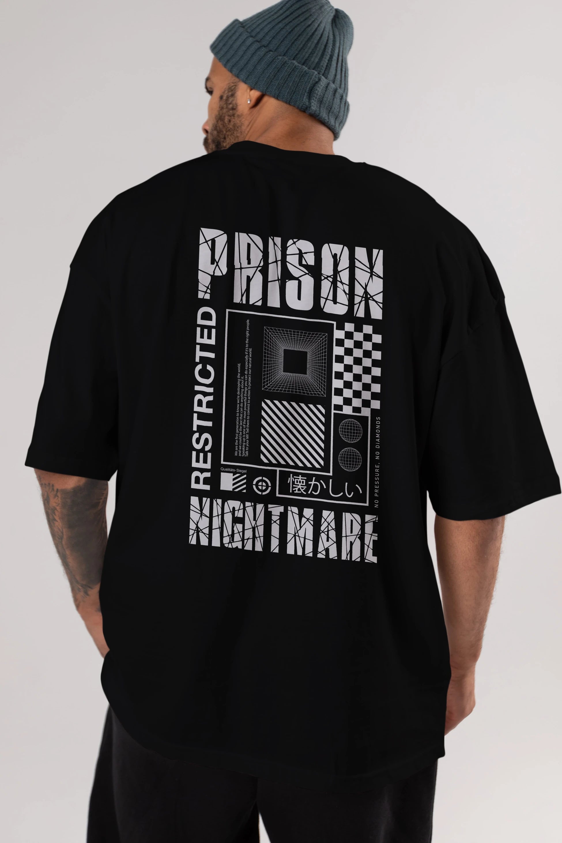 Prison Nightmare Arka Baskılı Oversize t-shirt Erkek Kadın Unisex