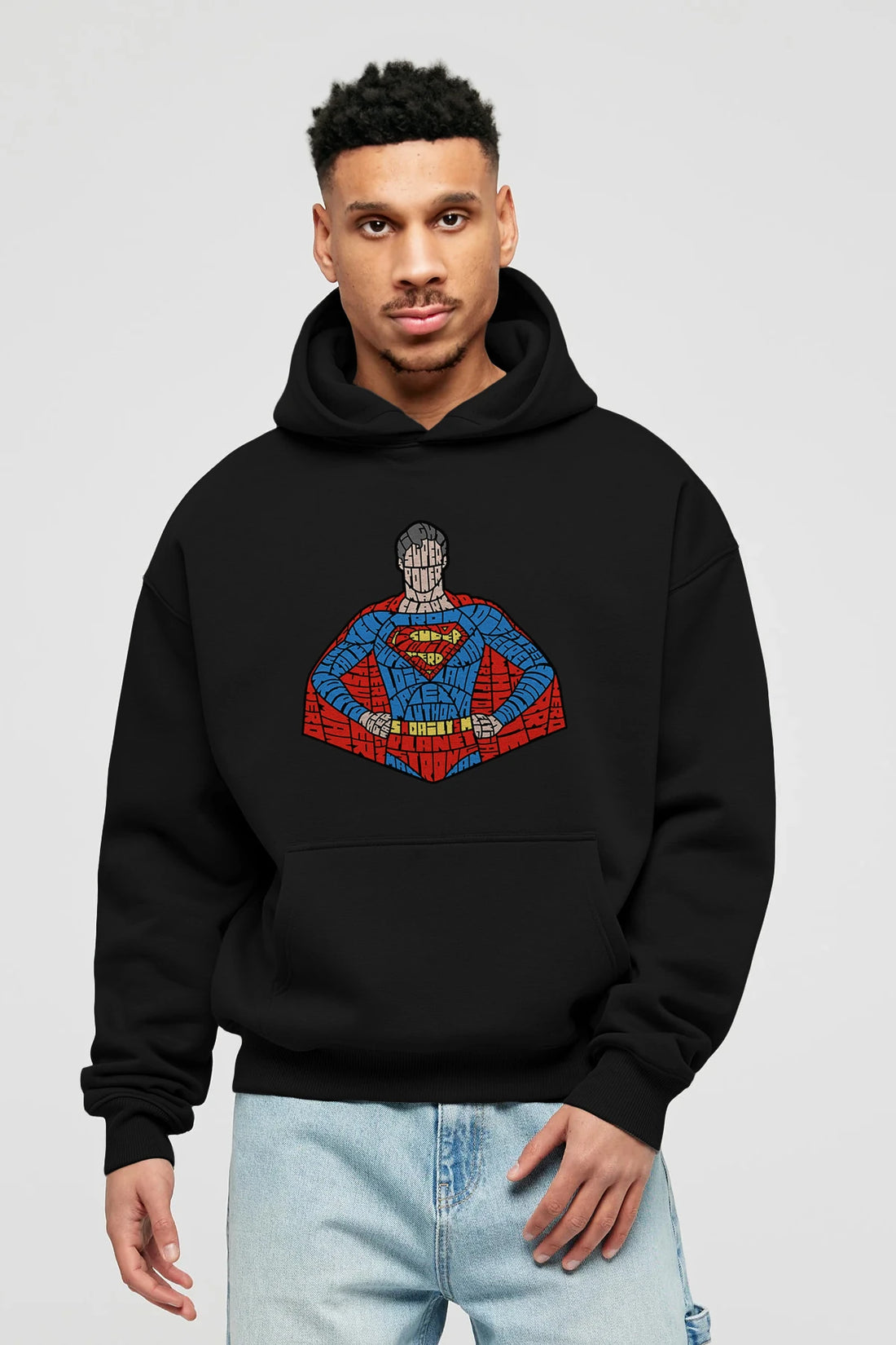Kryptonian Ön Baskılı Hoodie Oversize Kapüşonlu Sweatshirt Erkek Kadın Unisex