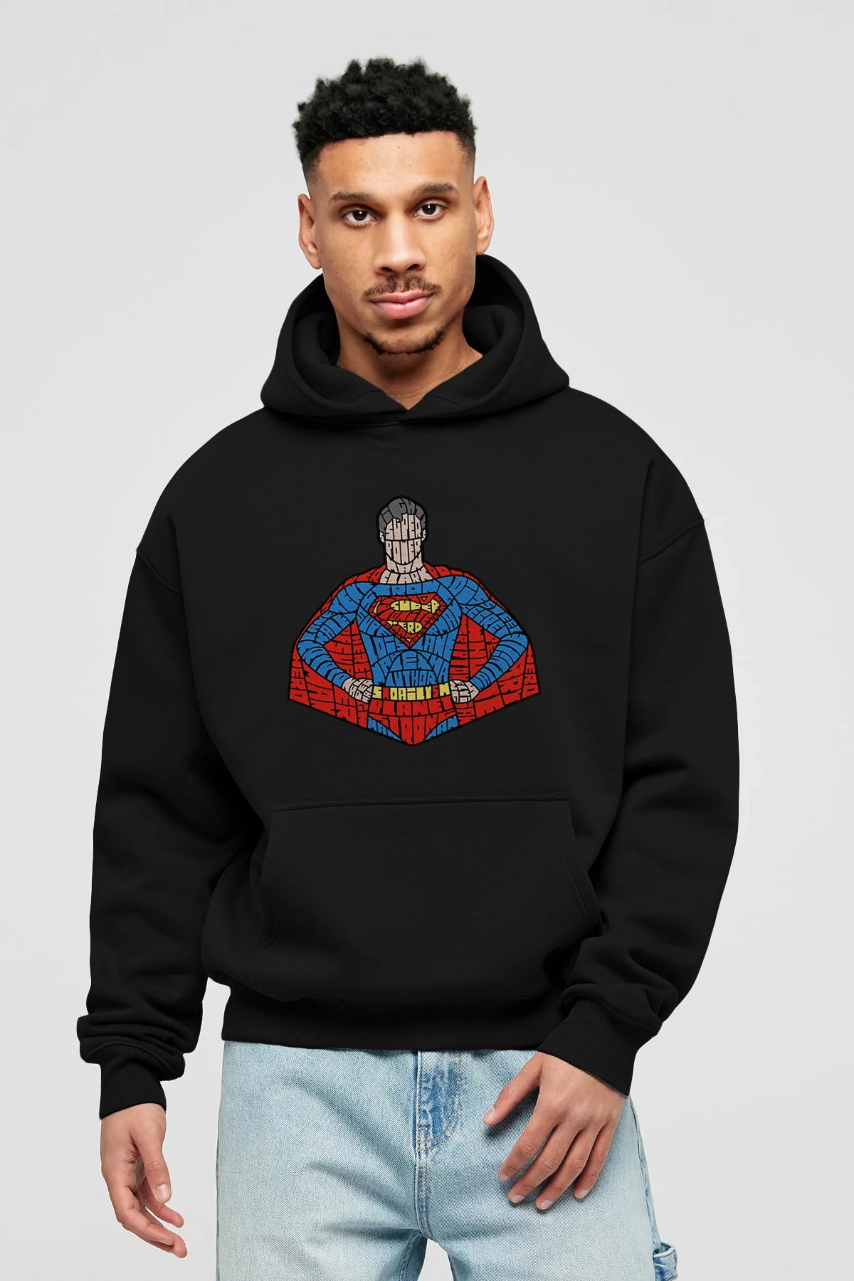 Kryptonian Ön Baskılı Hoodie Oversize Kapüşonlu Sweatshirt Erkek Kadın Unisex