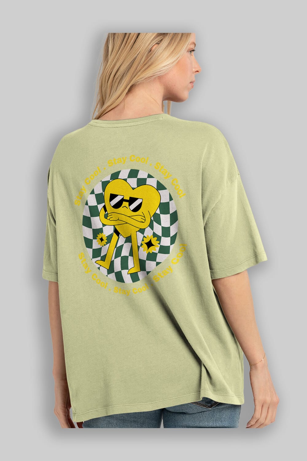 Stay Cool Yazılı Arka Baskılı Oversize t-shirt Erkek Kadın Unisex