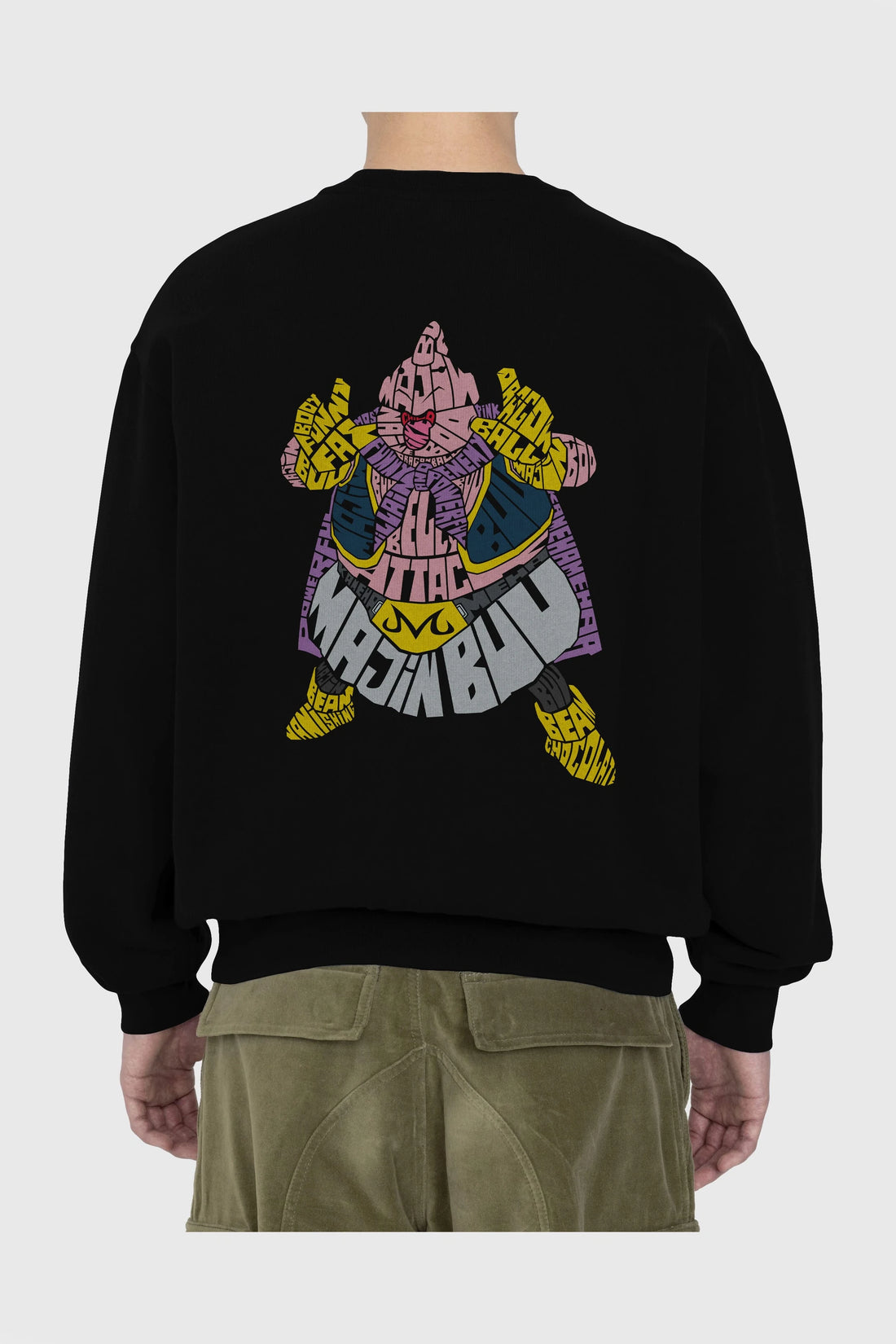Majin Buu Arka Baskılı Oversize Sweatshirt Erkek Kadın Unisex