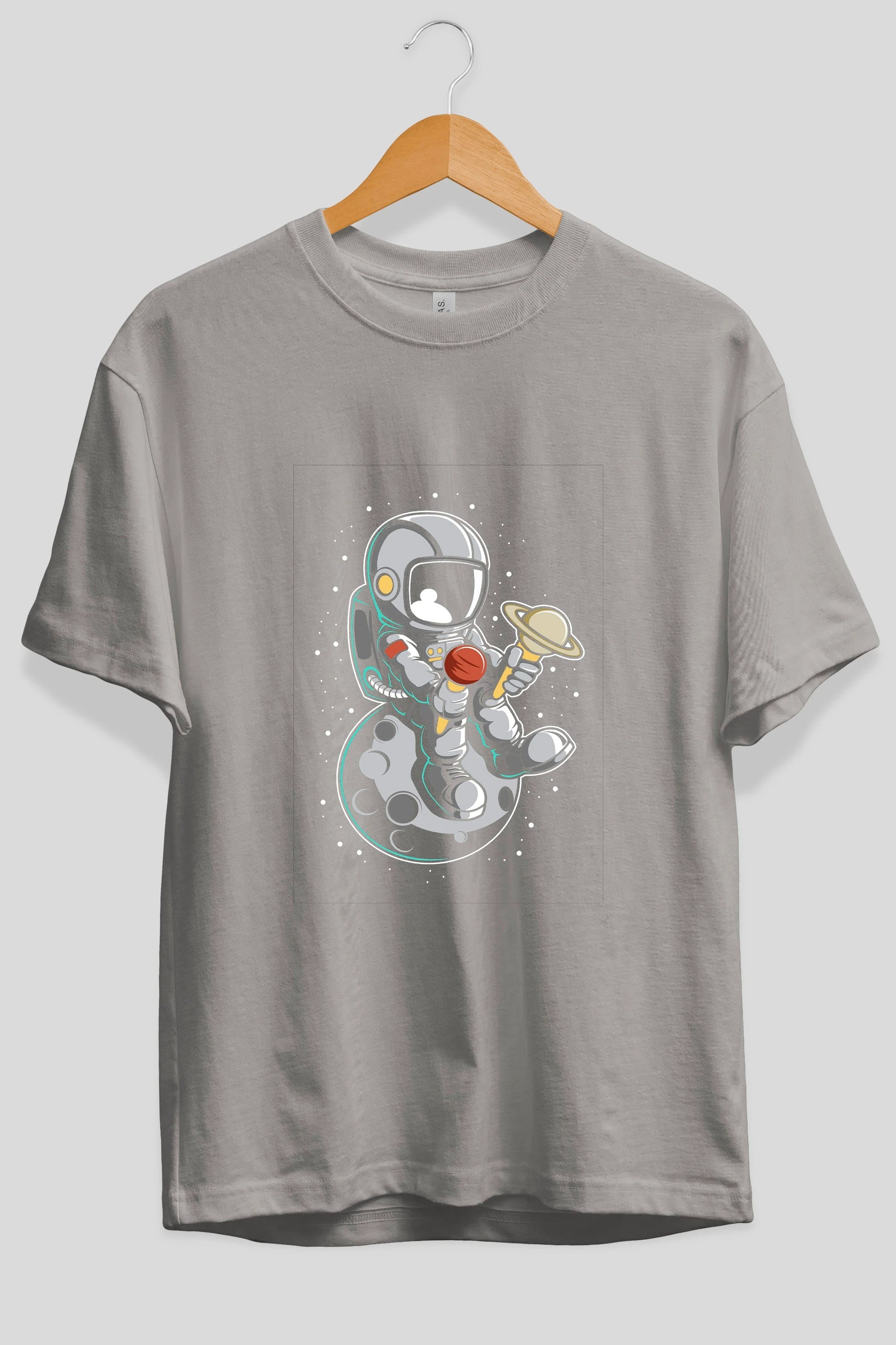 Astronaut Ice Cream (2) Ön Baskılı Oversize t-shirt Erkek Kadın Unisex