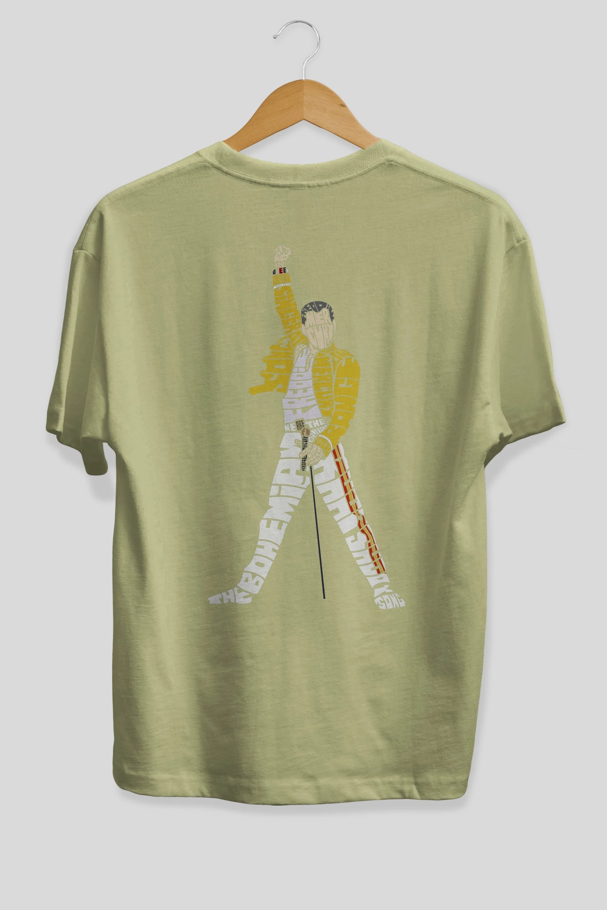 Freddy Mercury Arka Baskılı Oversize t-shirt %100 pamuk Erkek Kadın Unisex