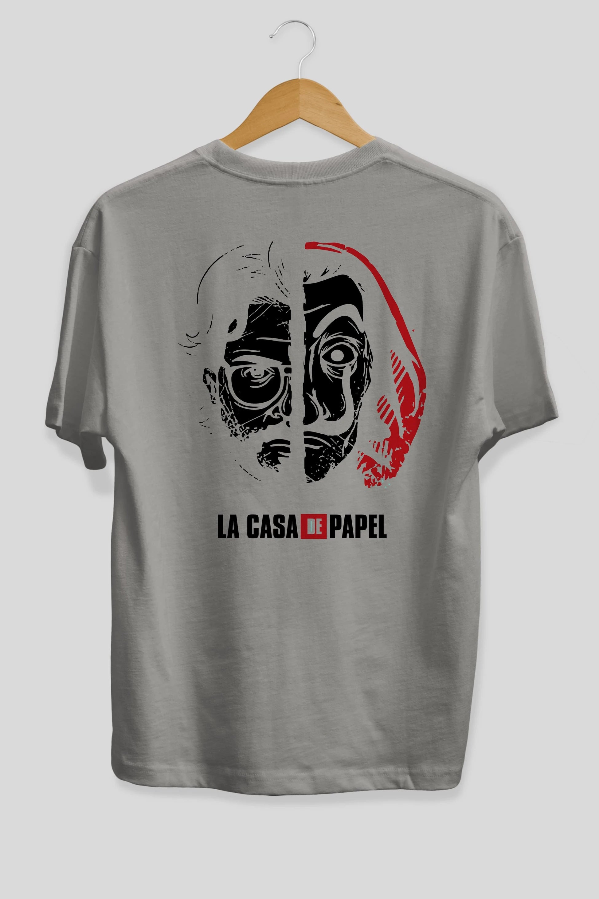 La Casa De Papel (9) Arka Baskılı Oversize t-shirt Erkek Kadın Unisex %100 Pamuk Bisiklet Yaka tişort