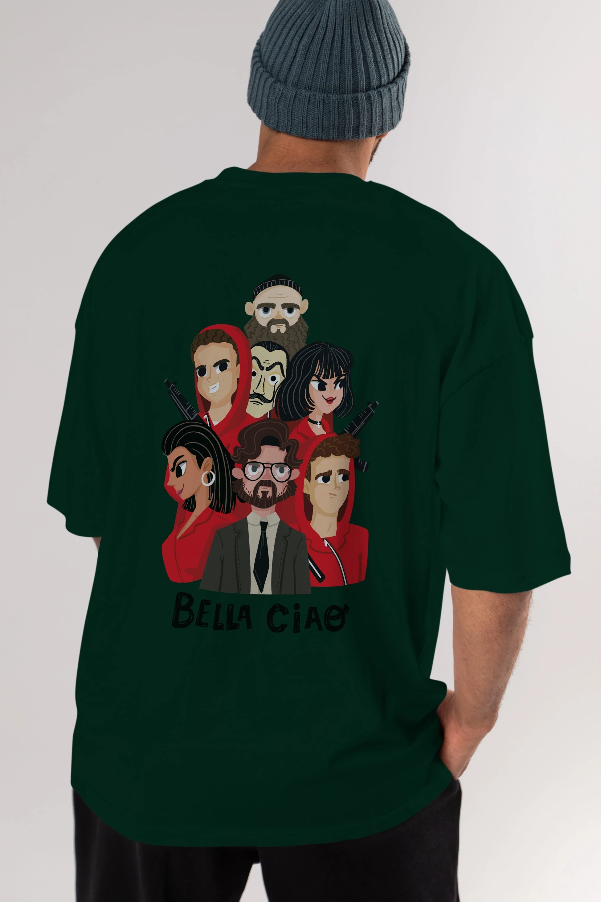 La Casa De Papel (13) Arka Baskılı Oversize t-shirt Erkek Kadın Unisex %100 Pamuk Bisiklet Yaka tişort