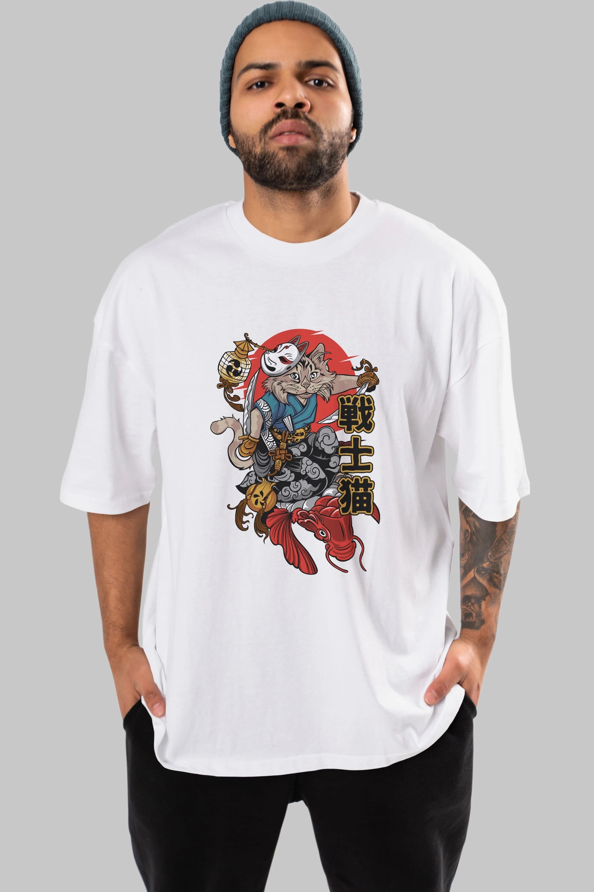 TRIBAL (2) Anime Ön Baskılı Oversize t-shirt %100 pamuk Erkek Kadın Unisex