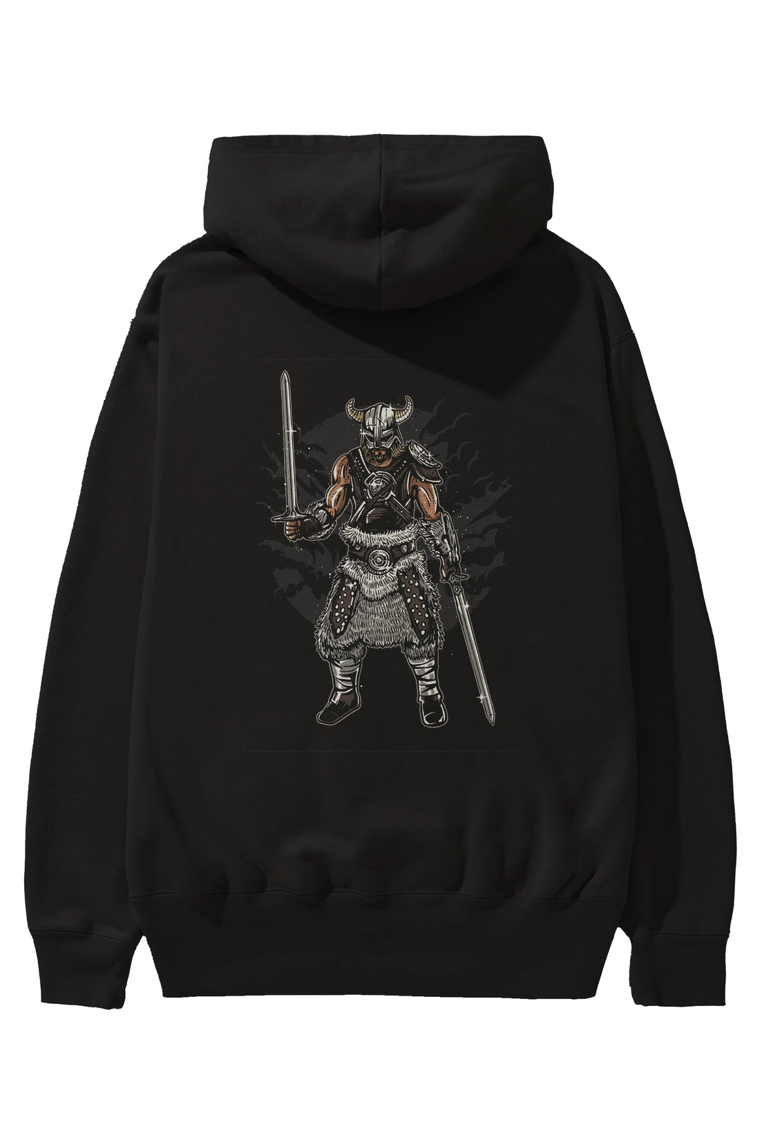 Dark Viking Arka Baskılı Hoodie Oversize Kapüşonlu Sweatshirt Erkek Kadın Unisex
