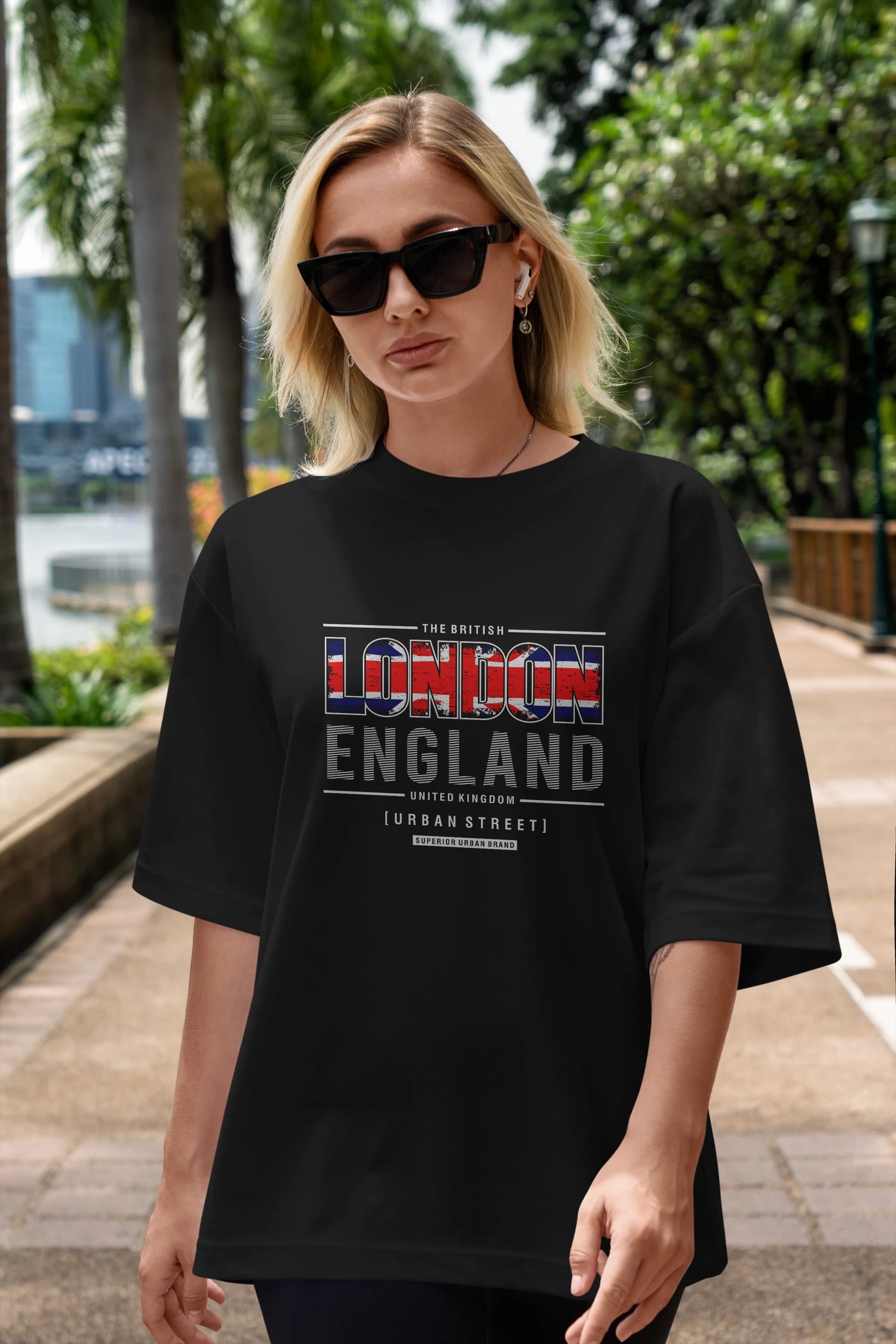 London England Ön Baskılı Oversize t-shirt Erkek Kadın Unisex