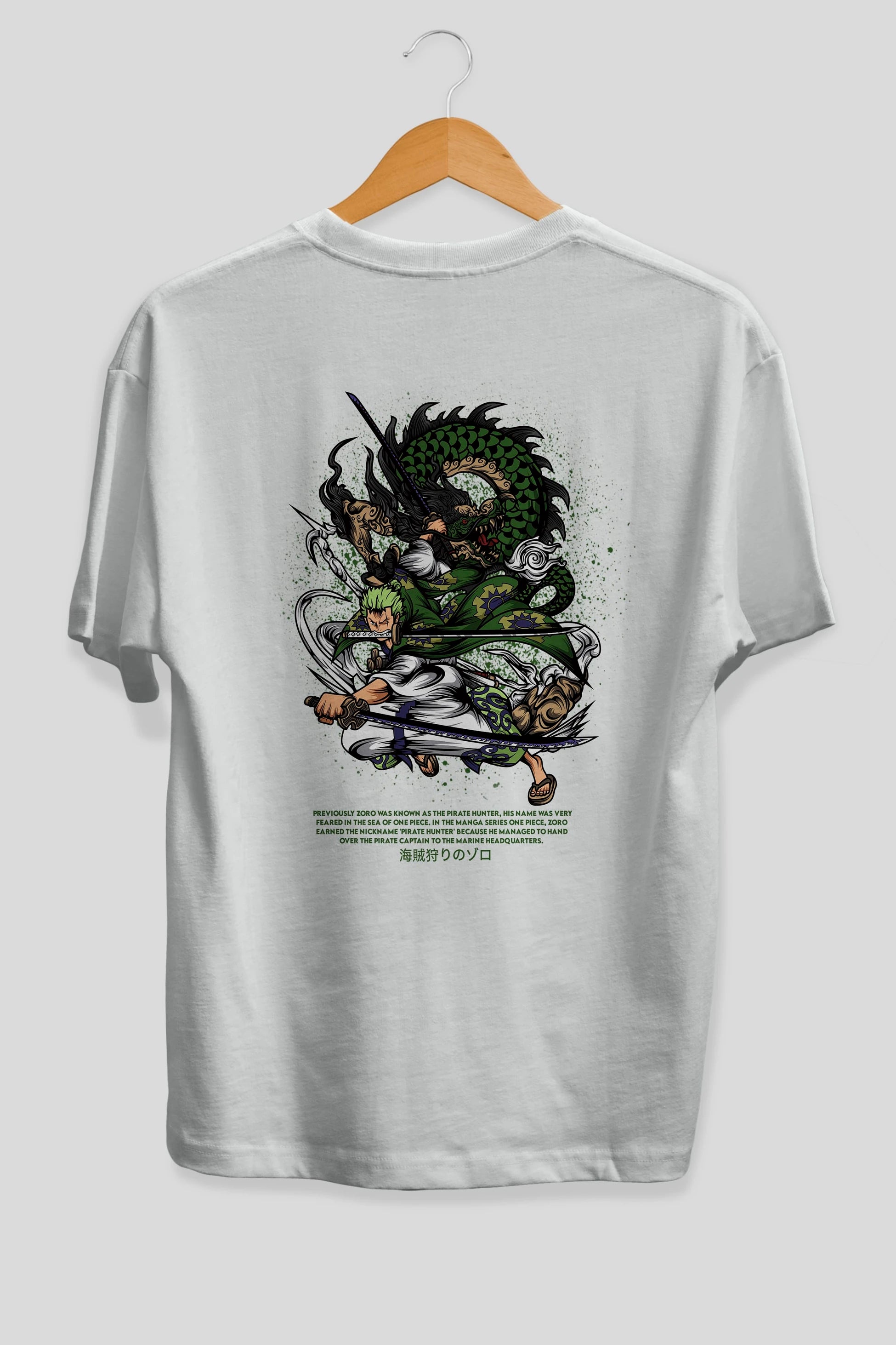 Zoro Anime Arka Baskılı Oversize t-shirt Erkek Kadın Unisex