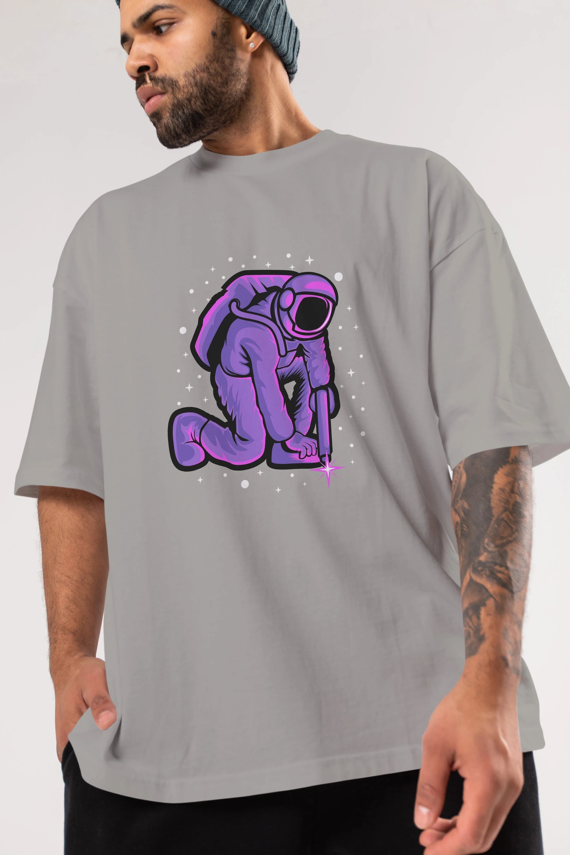 Welding in Space Ön Baskılı Oversize t-shirt Erkek Kadın Unisex