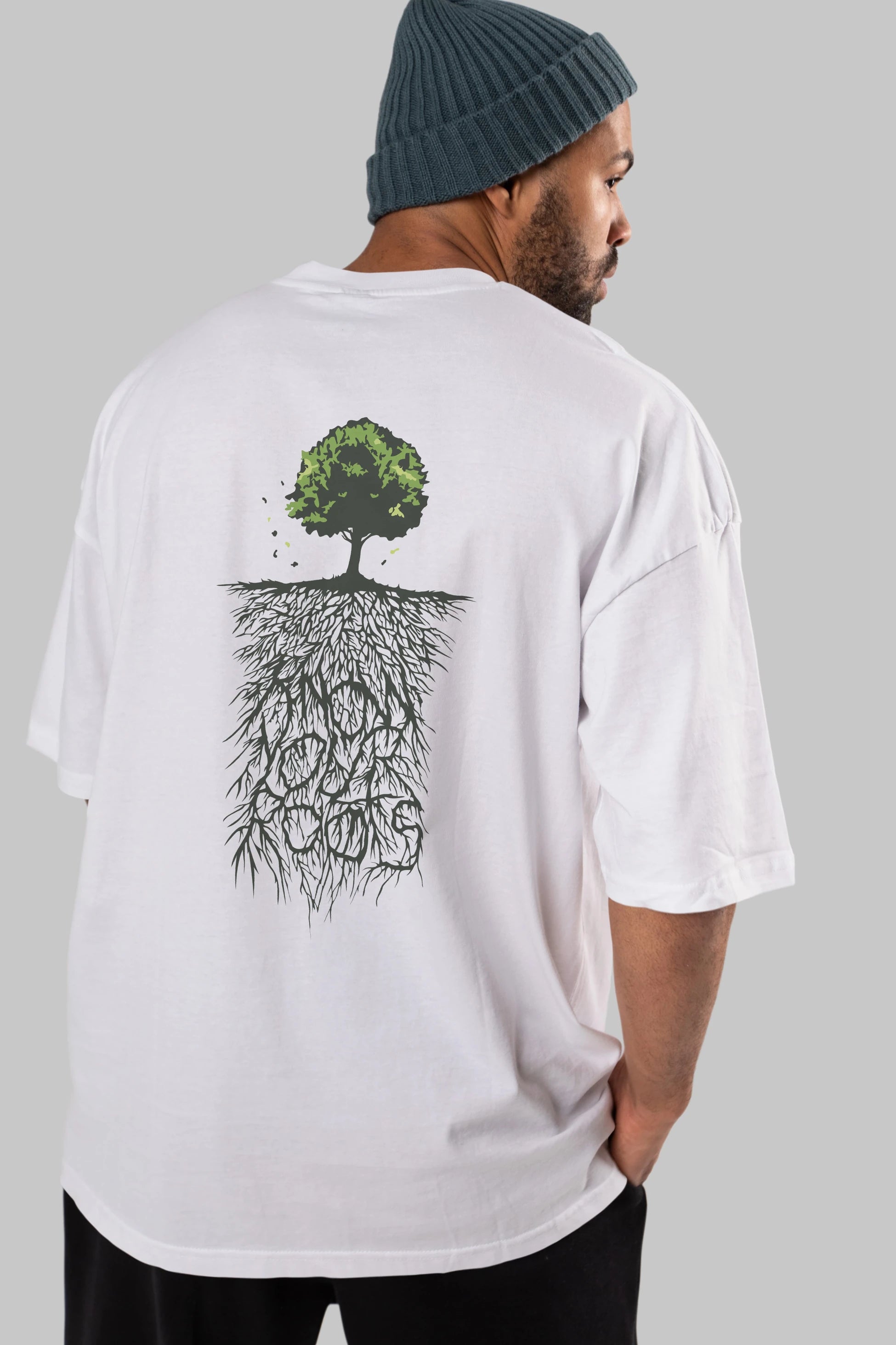 Know Your Roots Arka Baskılı Oversize t-shirt %100 pamuk Erkek Kadın Unisex