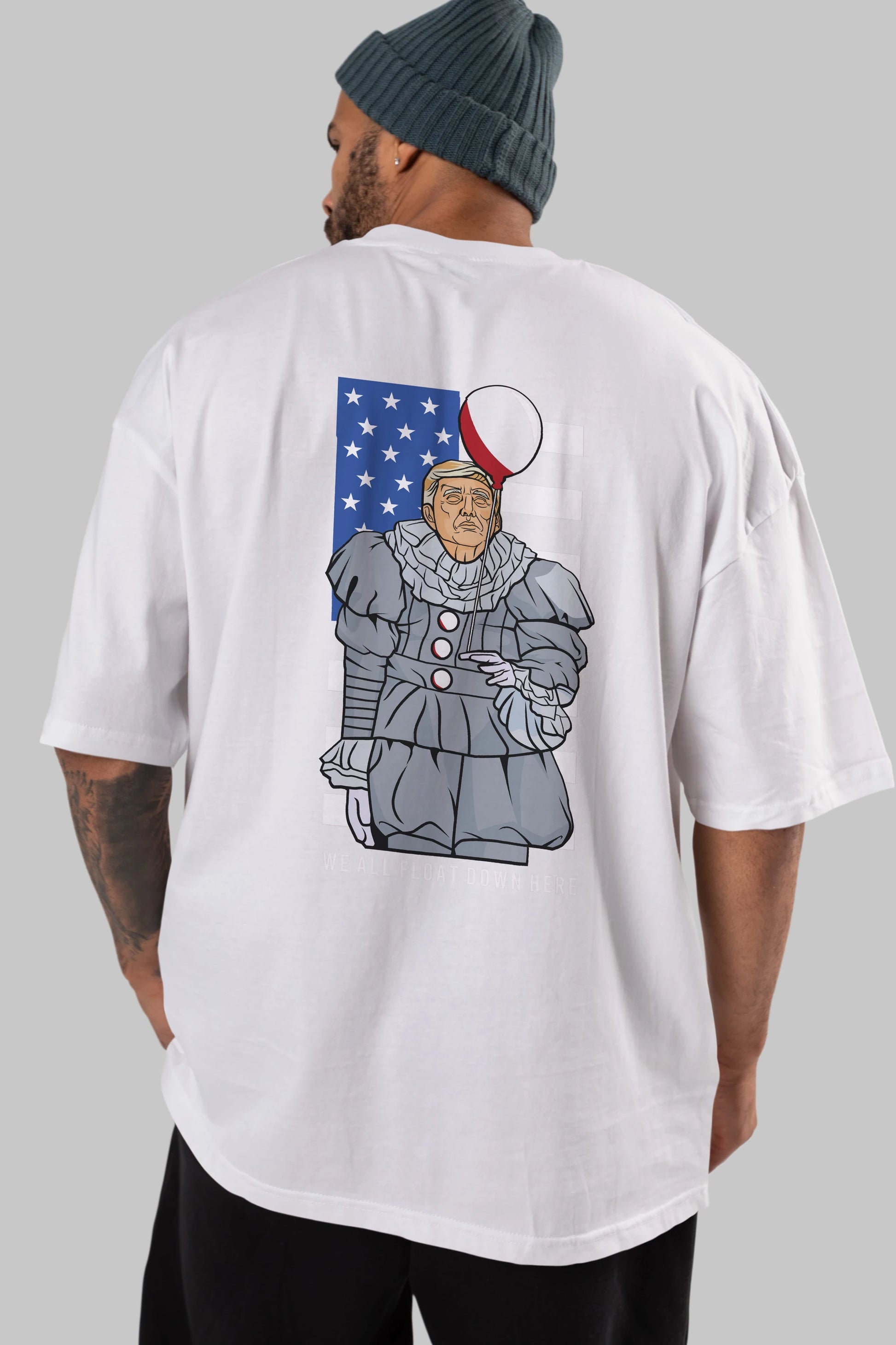 It Trump Arka Baskılı Oversize t-shirt Erkek Kadın Unisex %100 Pamuk tişort