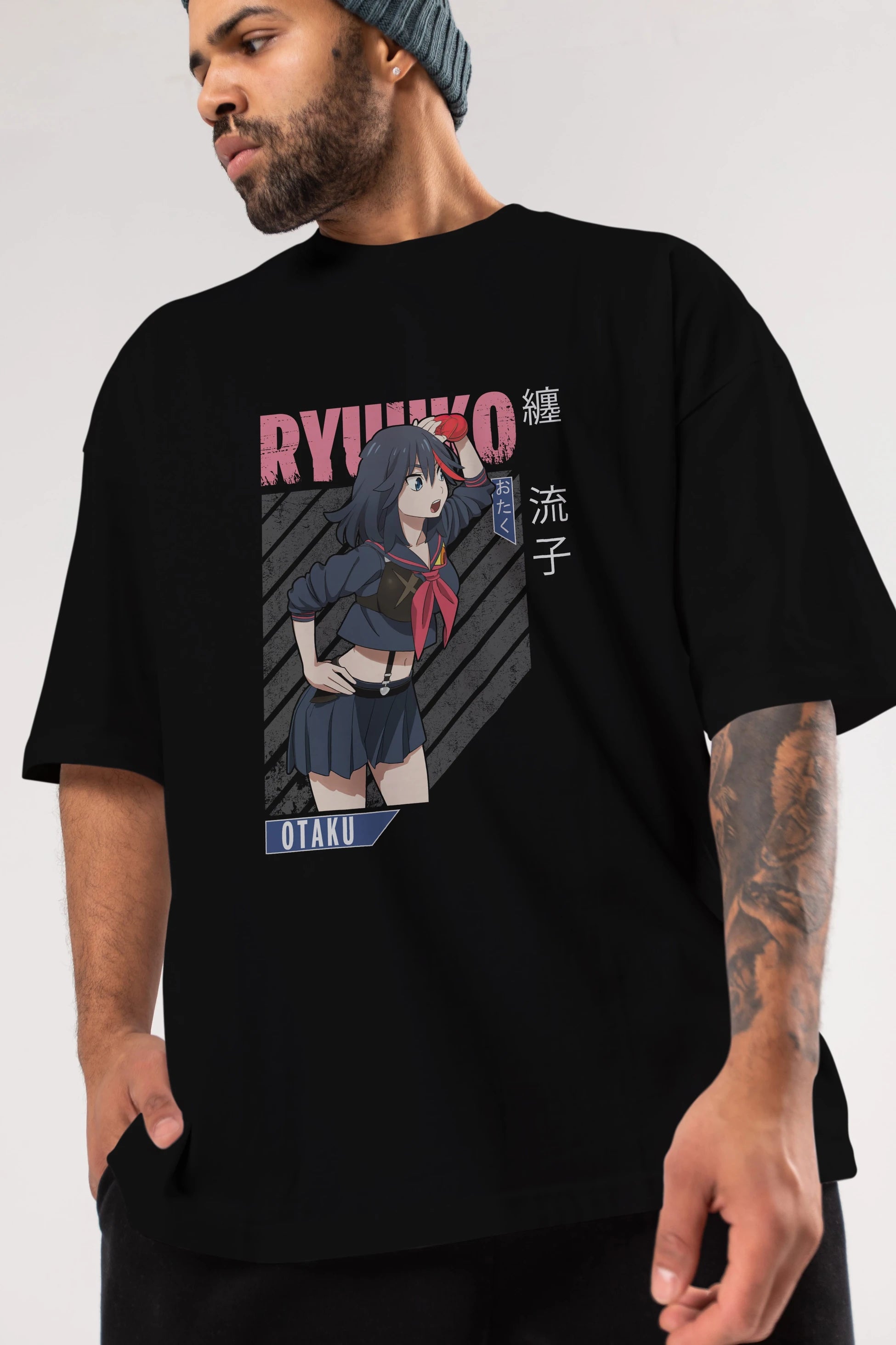 Ryuuko Matoi 6 Anime Ön Baskılı Oversize t-shirt %100 pamuk Erkek Kadın Unisex