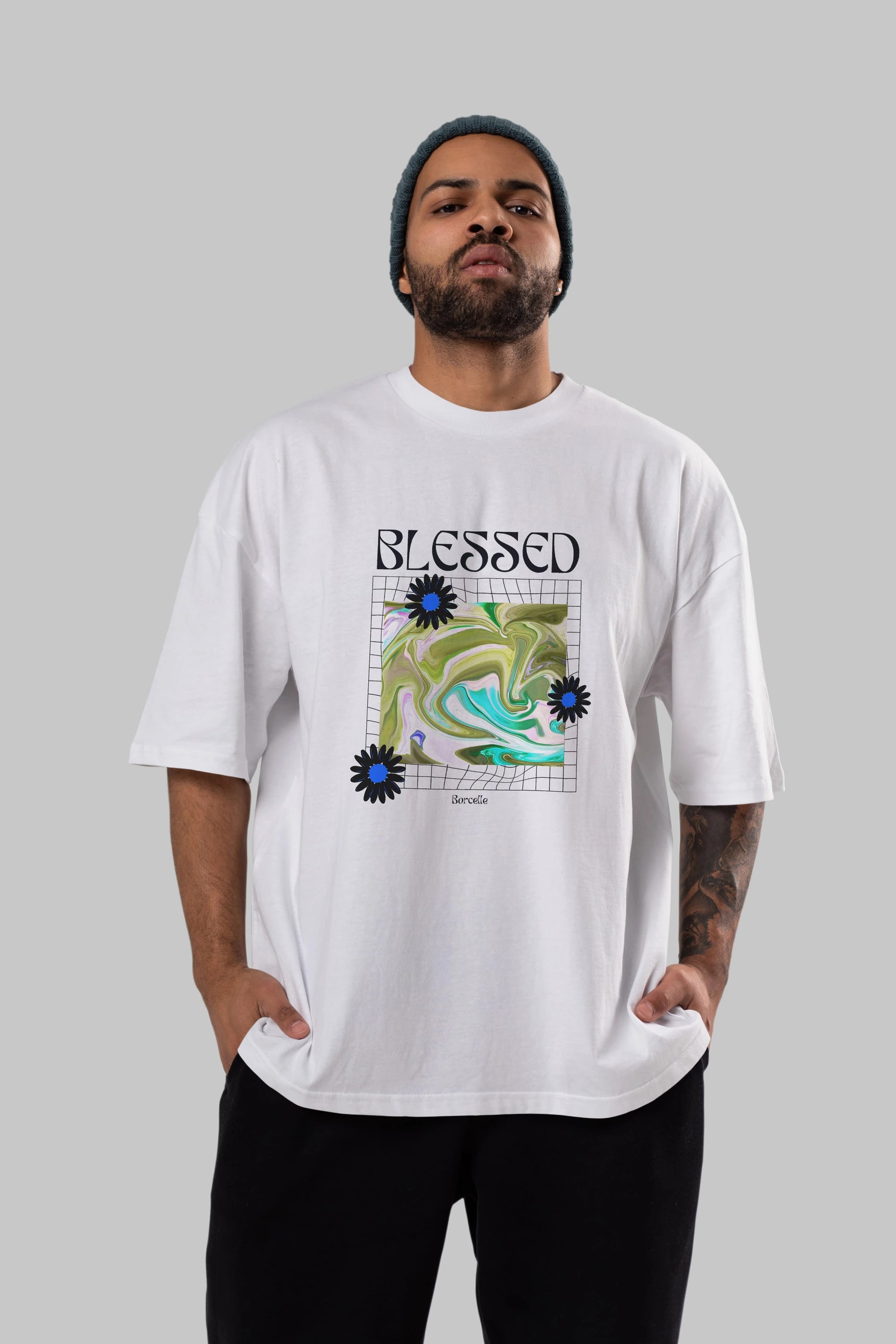 Blessed Ön Baskılı Oversize t-shirt Erkek Kadın Unisex