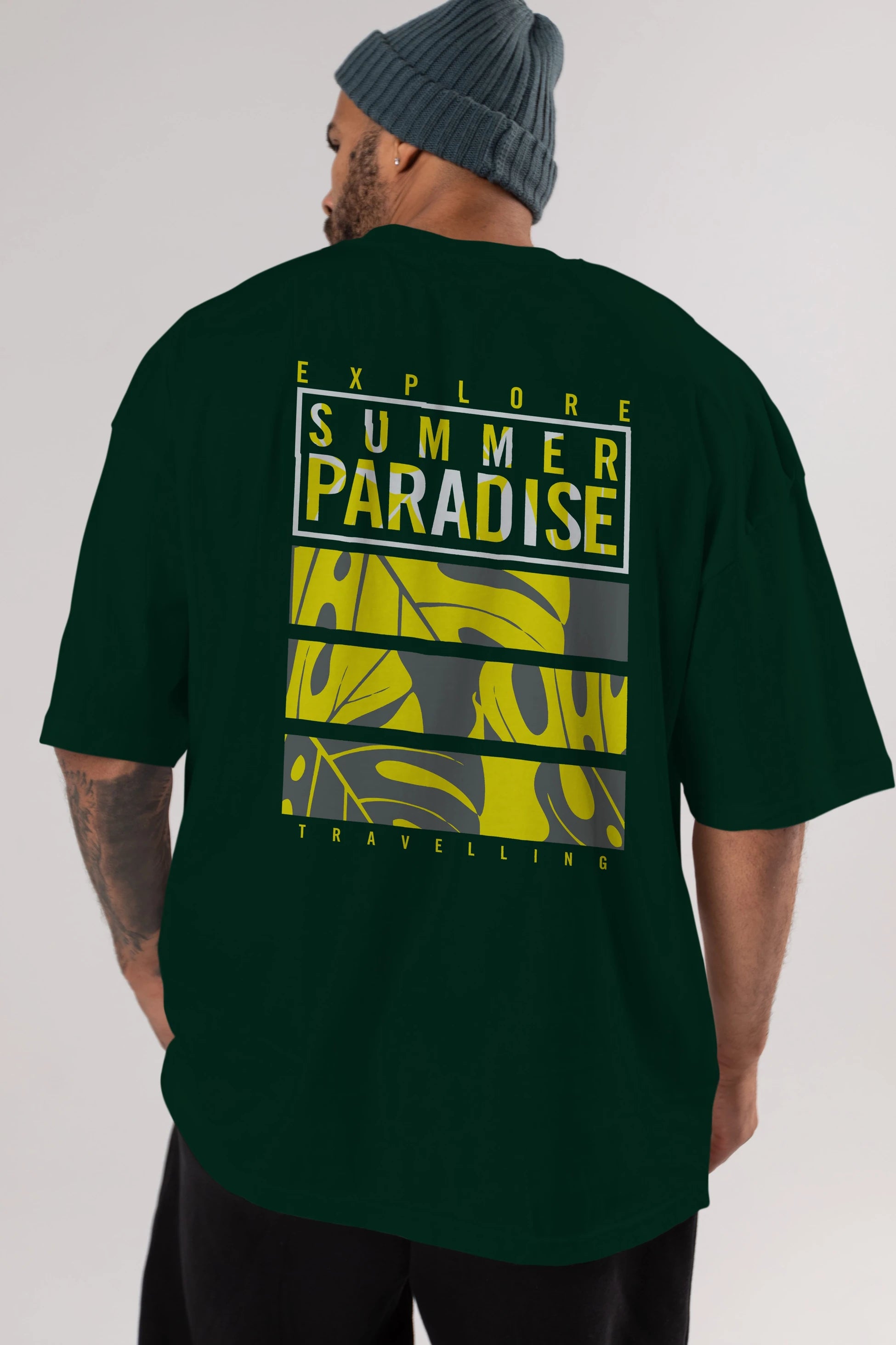 Summer Paradise Arka Baskılı Oversize t-shirt Erkek Kadın Unisex
