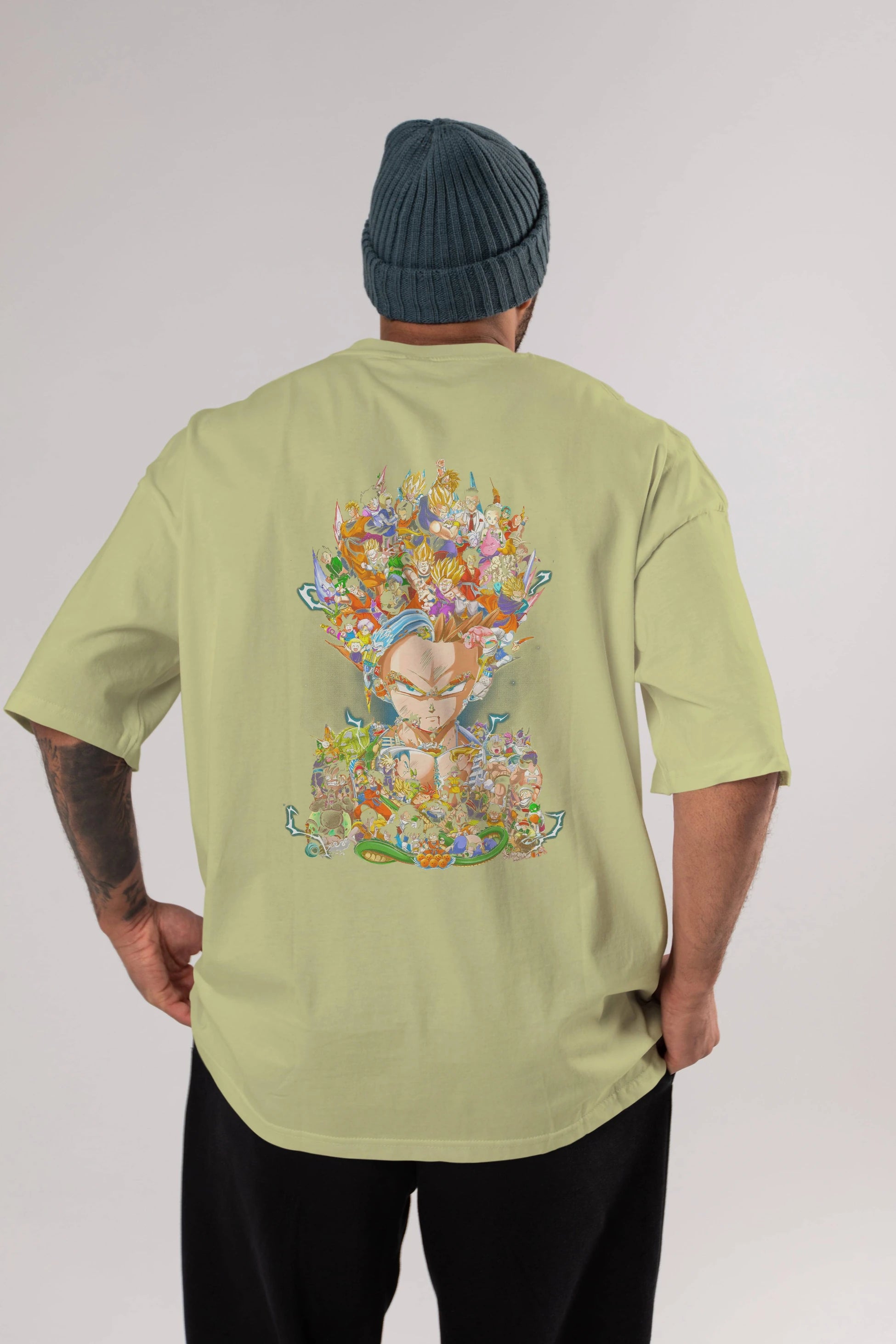 DRAGON BALL ART (2) Anime Arka Baskılı Oversize t-shirt Erkek Kadın Unisex