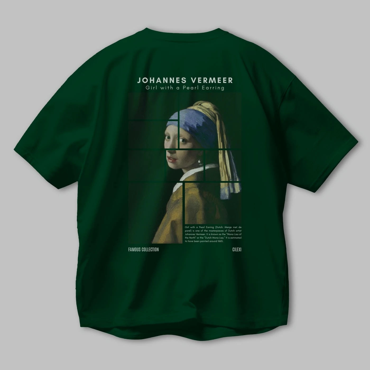 Johannes Vermeer Arka Baskılı Oversize t-shirt Erkek Kadın Bisiklet Yaka Pamuk tişort
