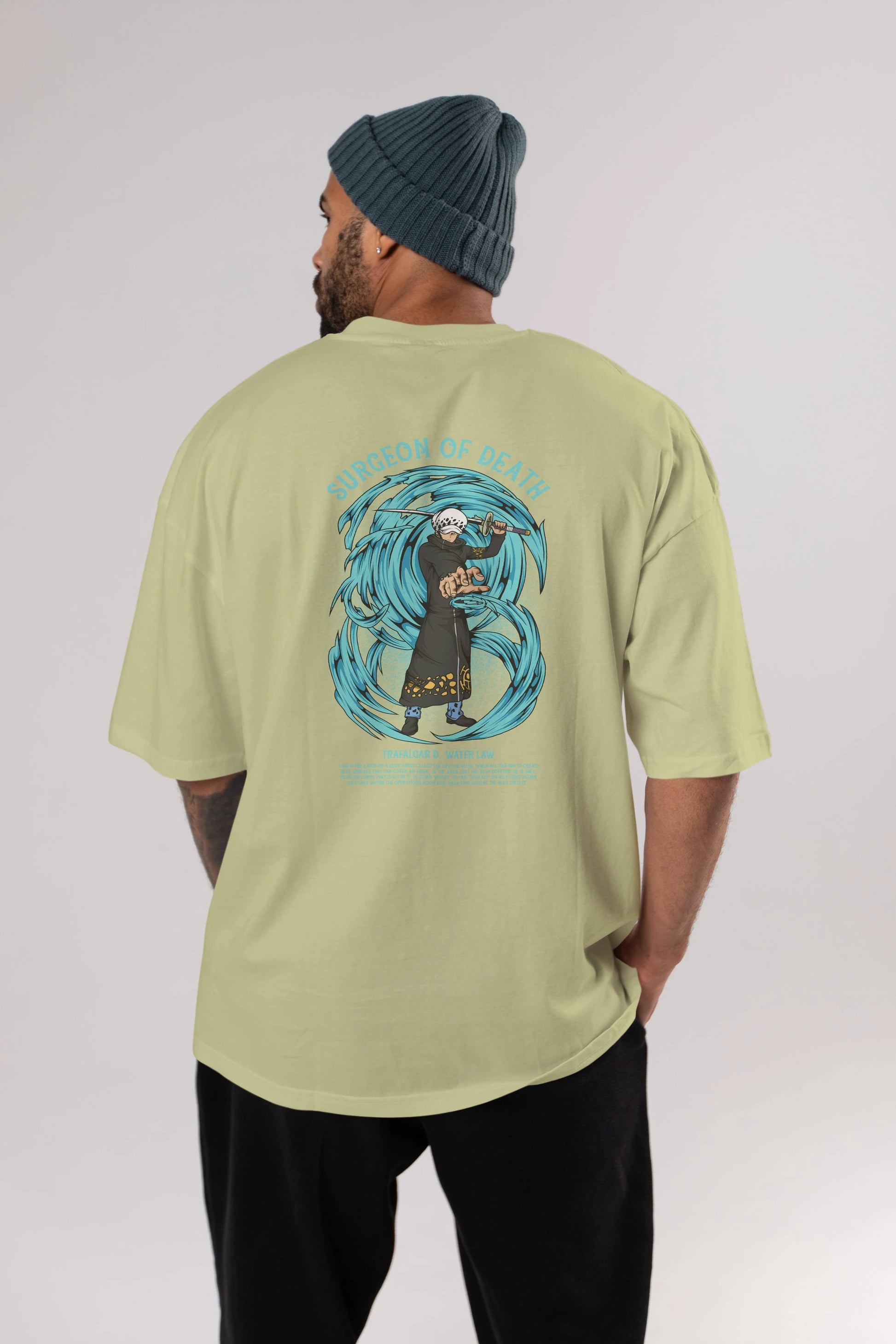 Trafalgad D. Water Law Anime Arka Baskılı Oversize t-shirt Erkek Kadın Unisex