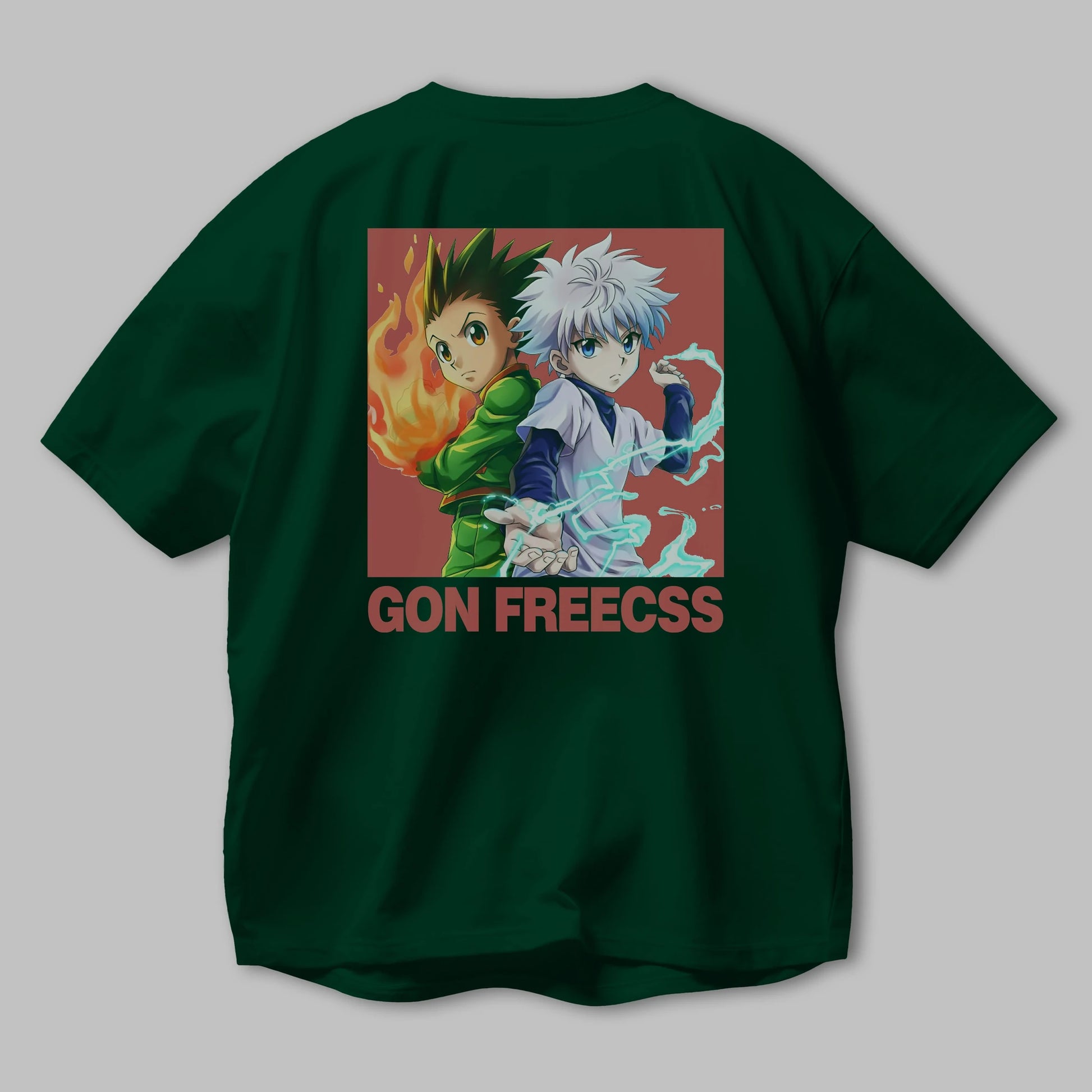 Gon Freecss HUNTER X HUNTER 4 Anime Arka Baskılı Oversize t-shirt Erkek Kadın Unisex