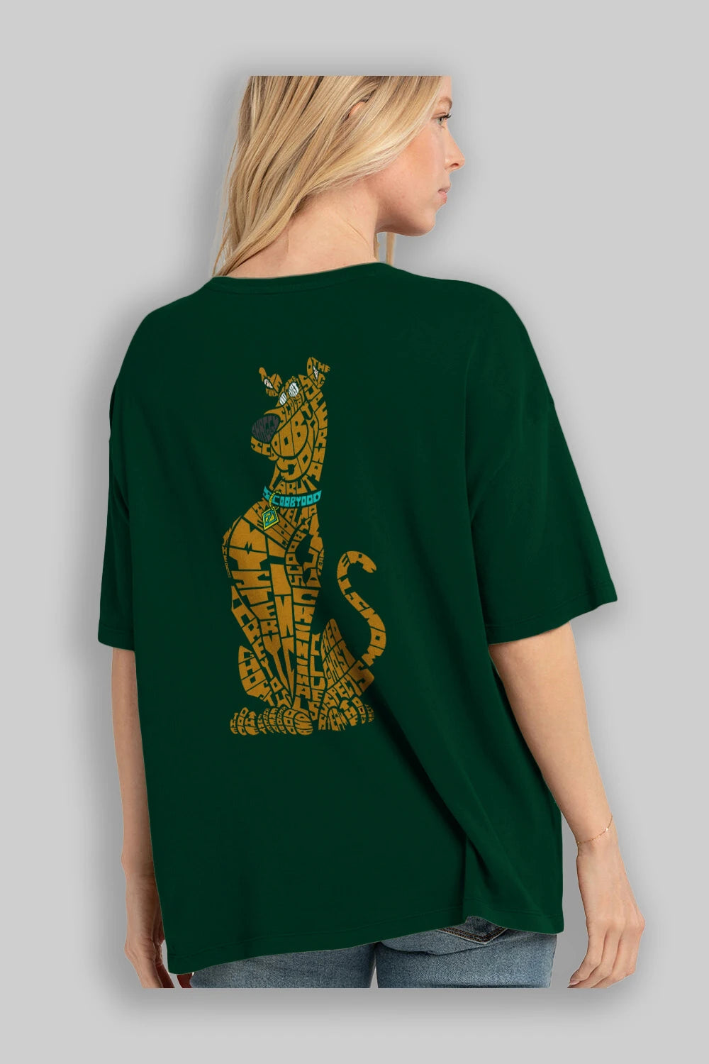Scooby Doo Arka Baskılı Oversize t-shirt %100 pamuk Erkek Kadın Unisex