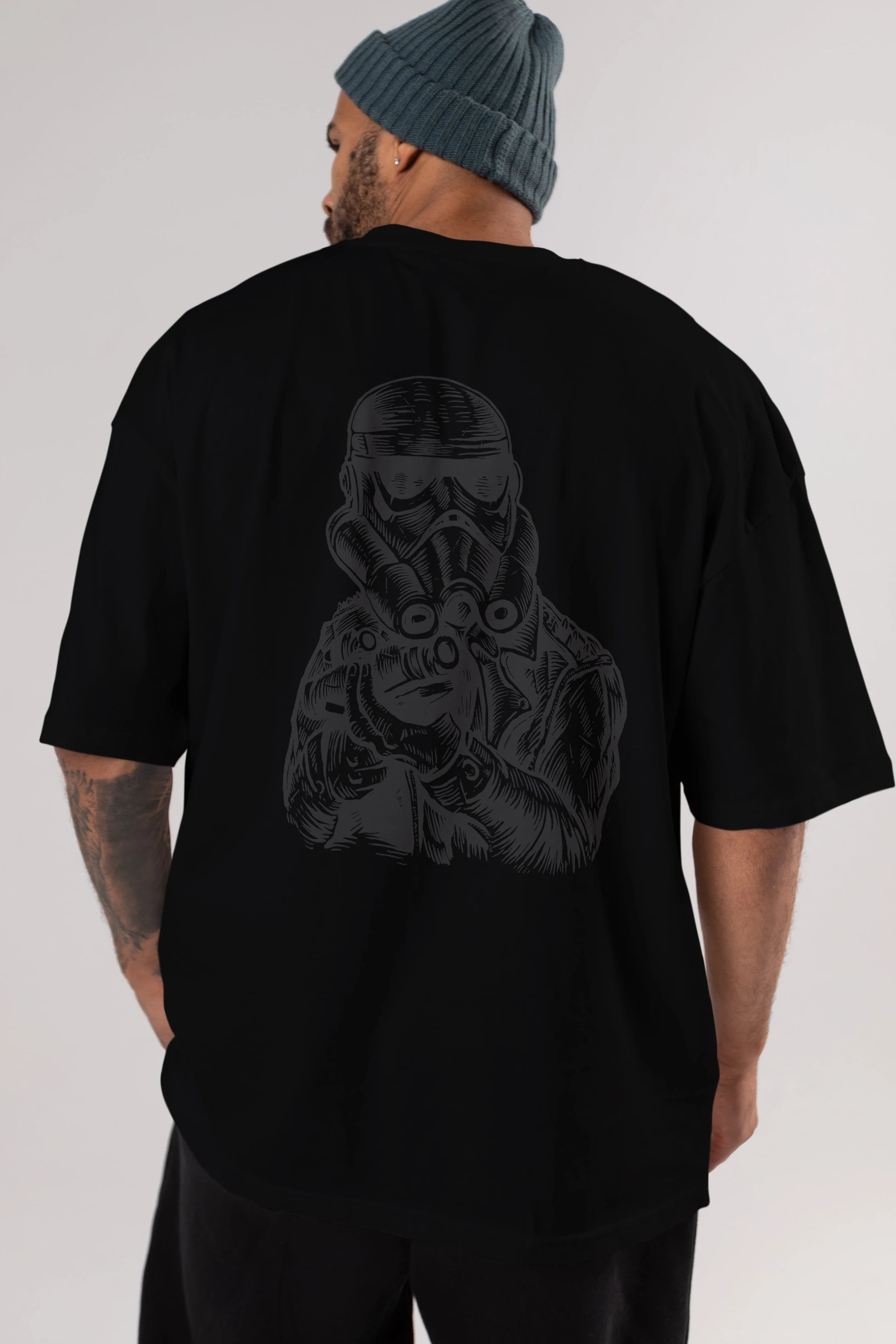 Punktrooper Arka Baskılı Oversize t-shirt Erkek Kadın Unisex %100 Pamuk