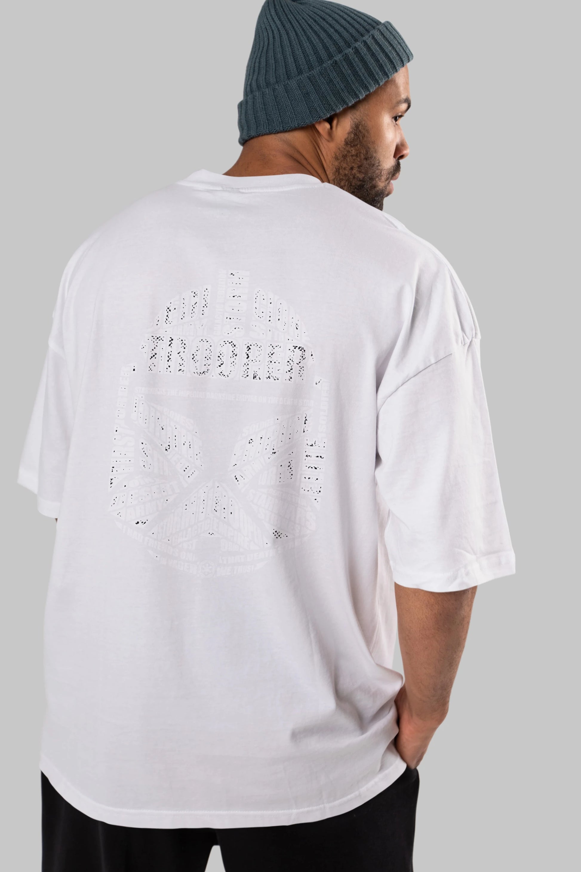 Trooper Arka Baskılı Oversize t-shirt %100 pamuk Erkek Kadın Unisex