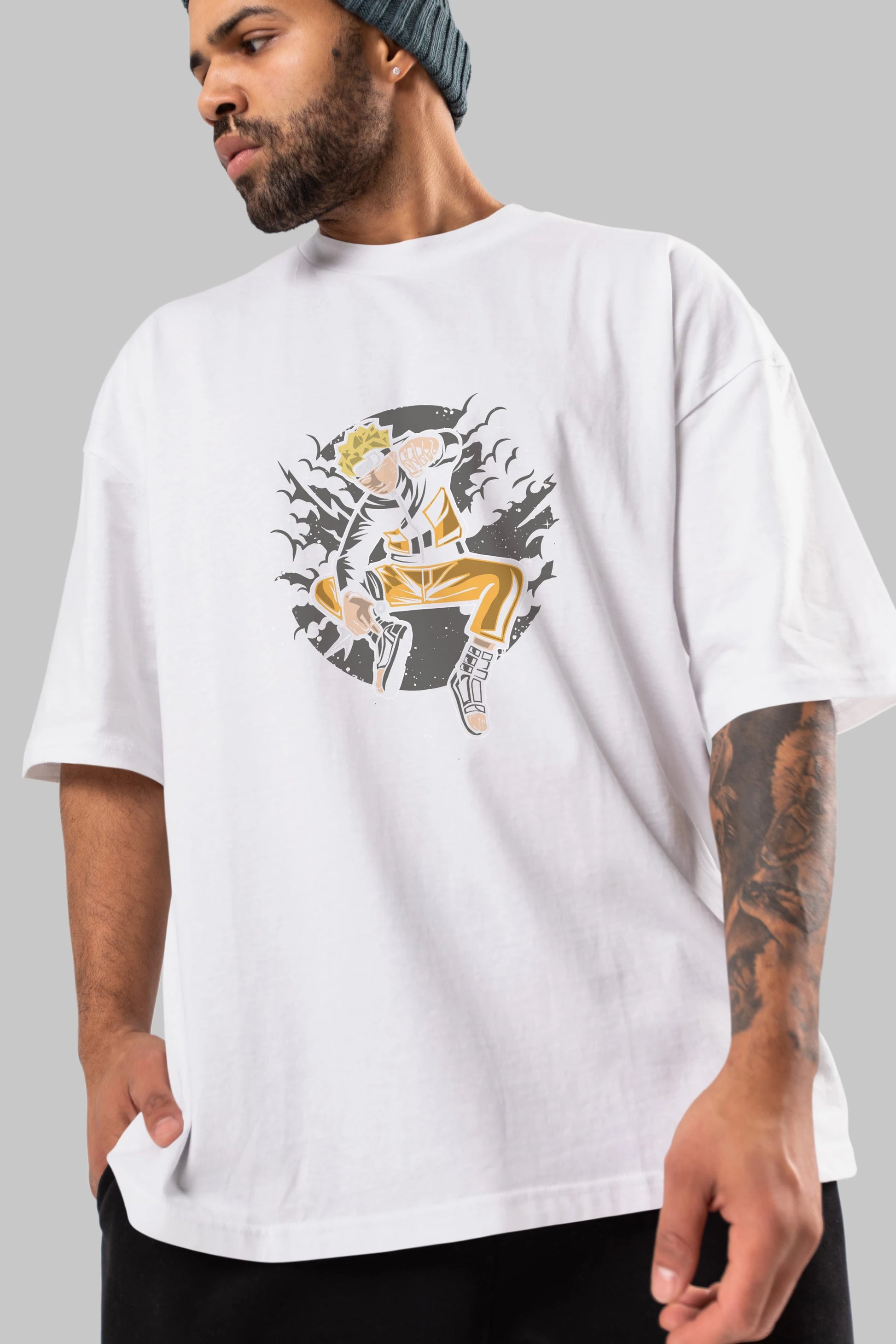 NARUTO Ön Baskılı Oversize t-shirt Erkek Kadın Unisex %100 Pamuk tişort