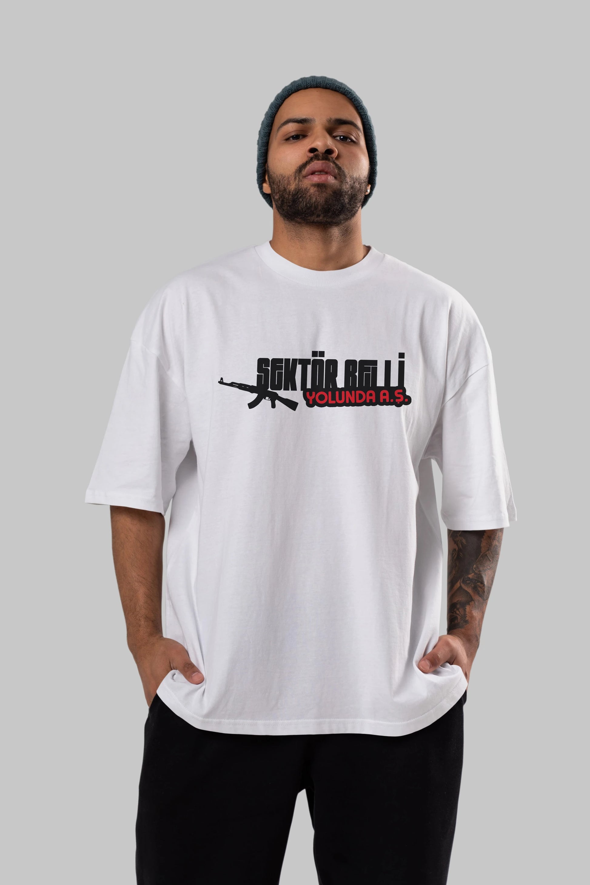 Sektör Belli Ön Baskılı Oversize t-shirt %100 pamuk Erkek Kadın Unisex