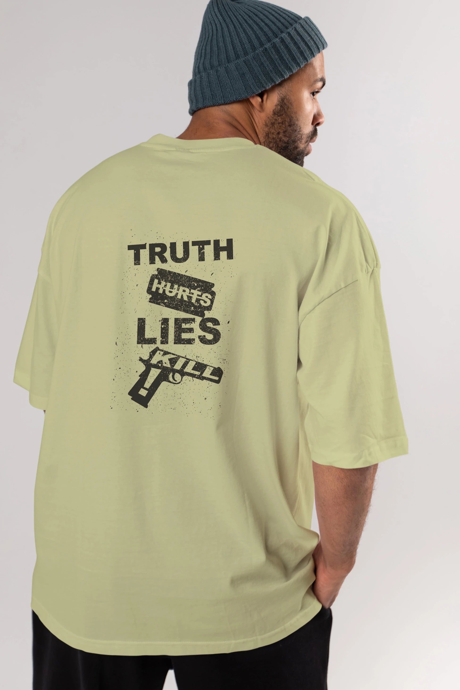 Truth Hurts Arka Baskılı Oversize t-shirt %100 pamuk Erkek Kadın Unisex