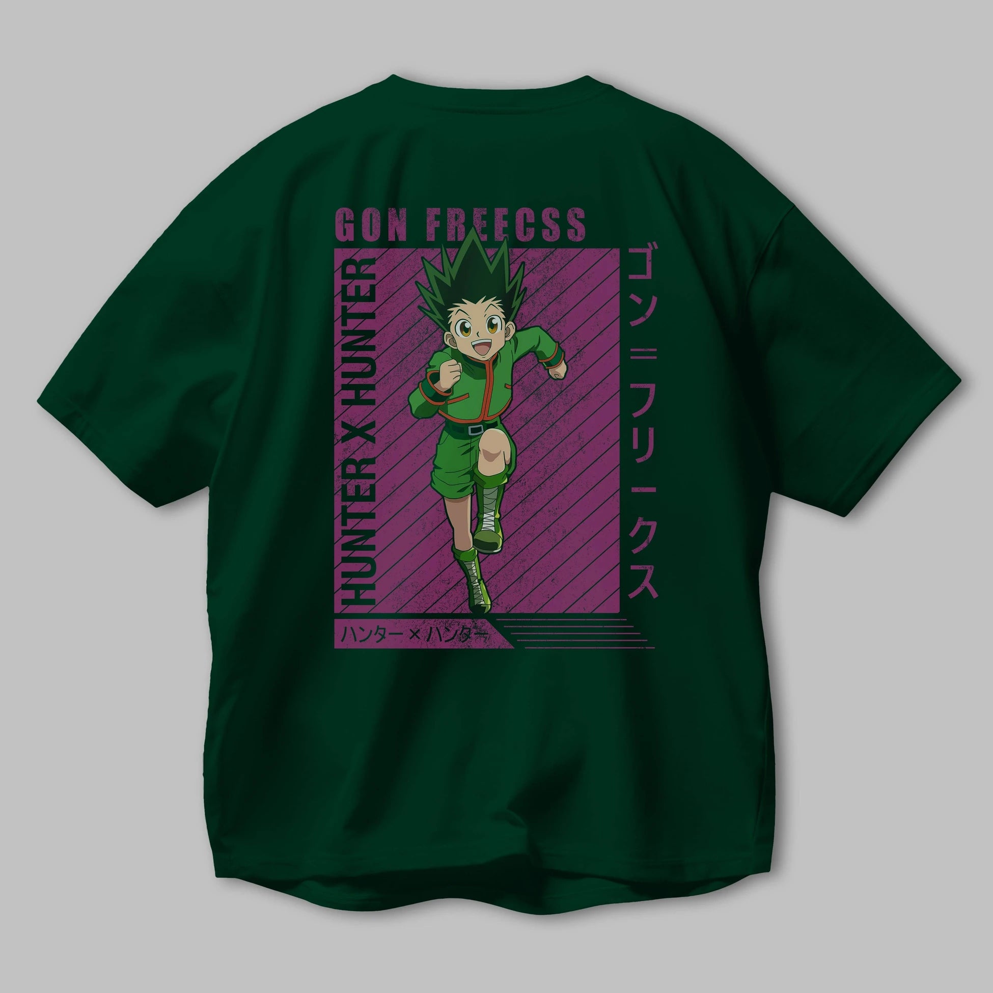 Gon Freecss HUNTER X HUNTER 3 Anime Arka Baskılı Oversize t-shirt Erkek Kadın Unisex