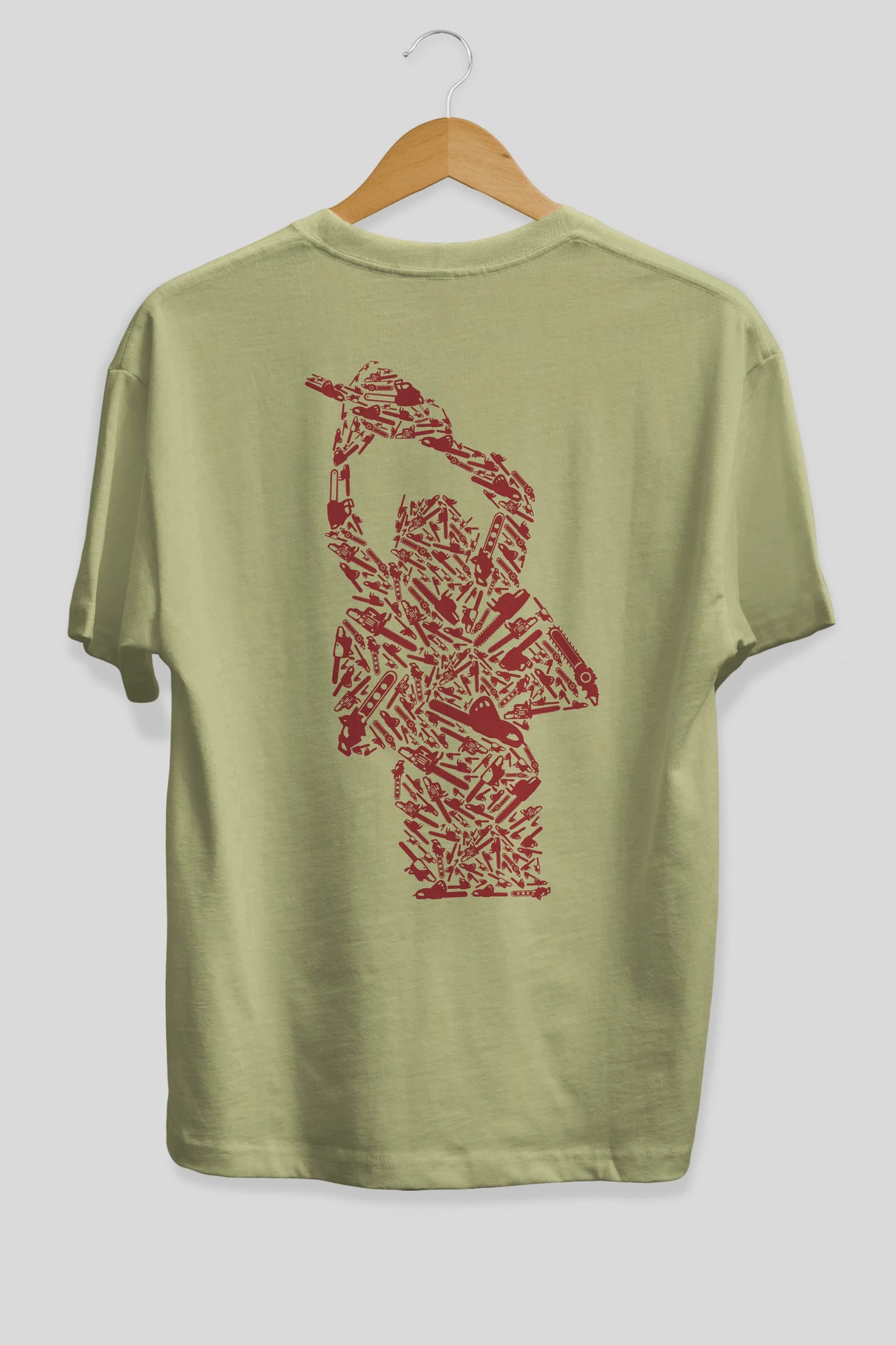 Chainsaw Arka Baskılı Oversize t-shirt %100 pamuk Erkek Kadın Unisex