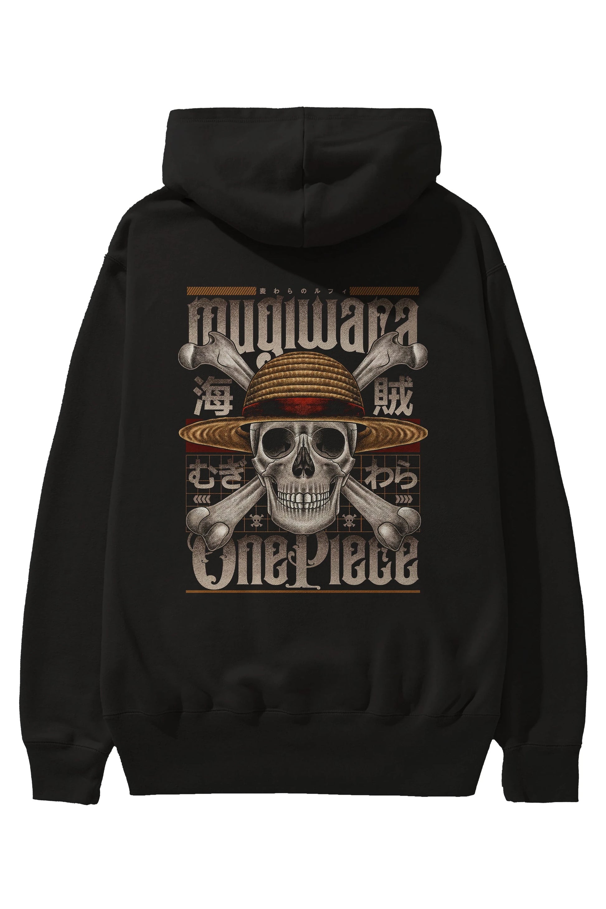 ONE PIECE (2) Anime Arka Baskılı Hoodie Oversize Kapüşonlu Sweatshirt Erkek Kadın Unisex