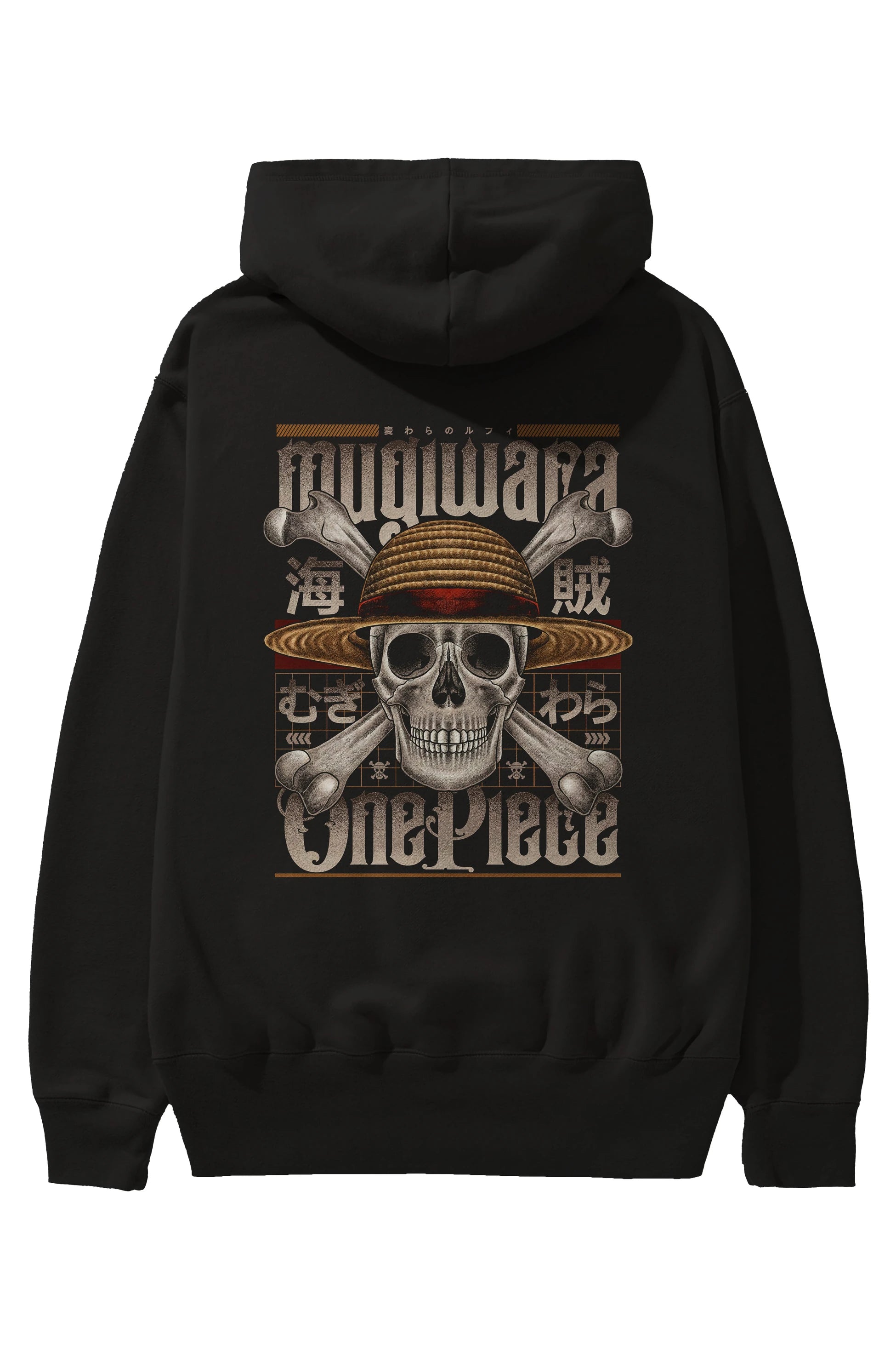 ONE PIECE (2) Anime Arka Baskılı Hoodie Oversize Kapüşonlu Sweatshirt Erkek Kadın Unisex