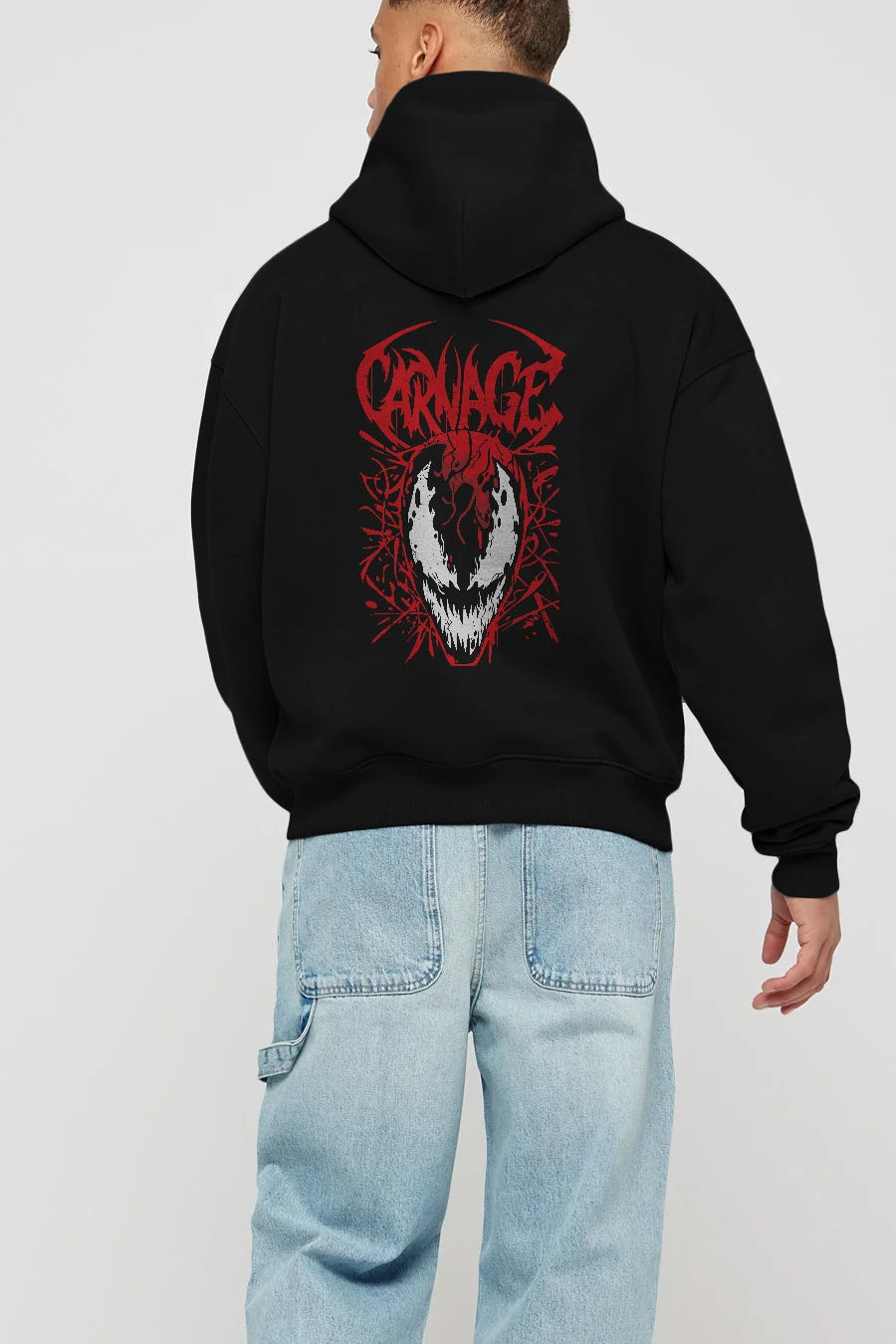 Venom (22) Arka Baskılı Hoodie Oversize Kapüşonlu Sweatshirt Erkek Kadın Unisex