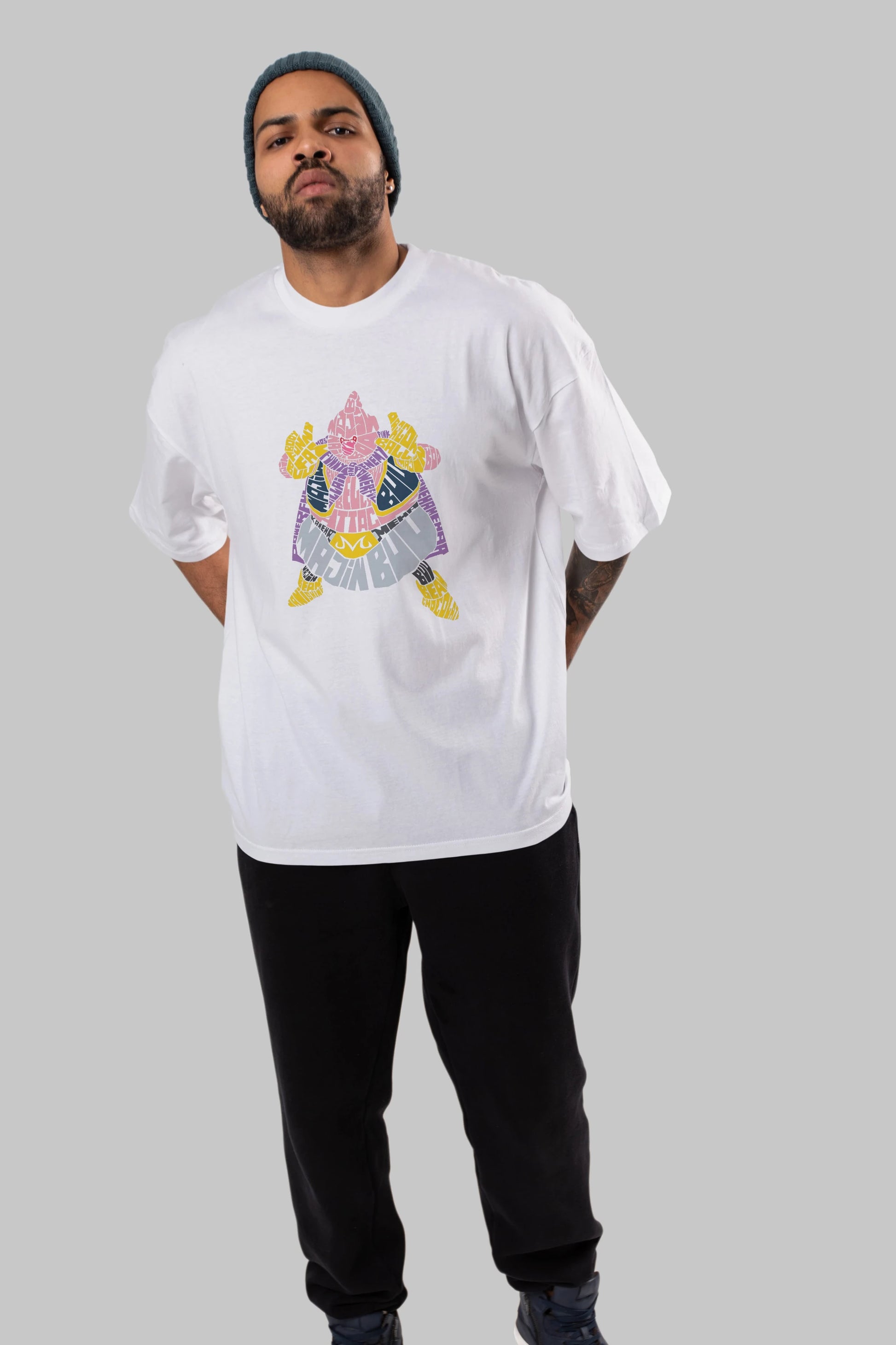 Majin Buu Ön Baskılı Oversize t-shirt %100 pamuk Erkek Kadın Unisex