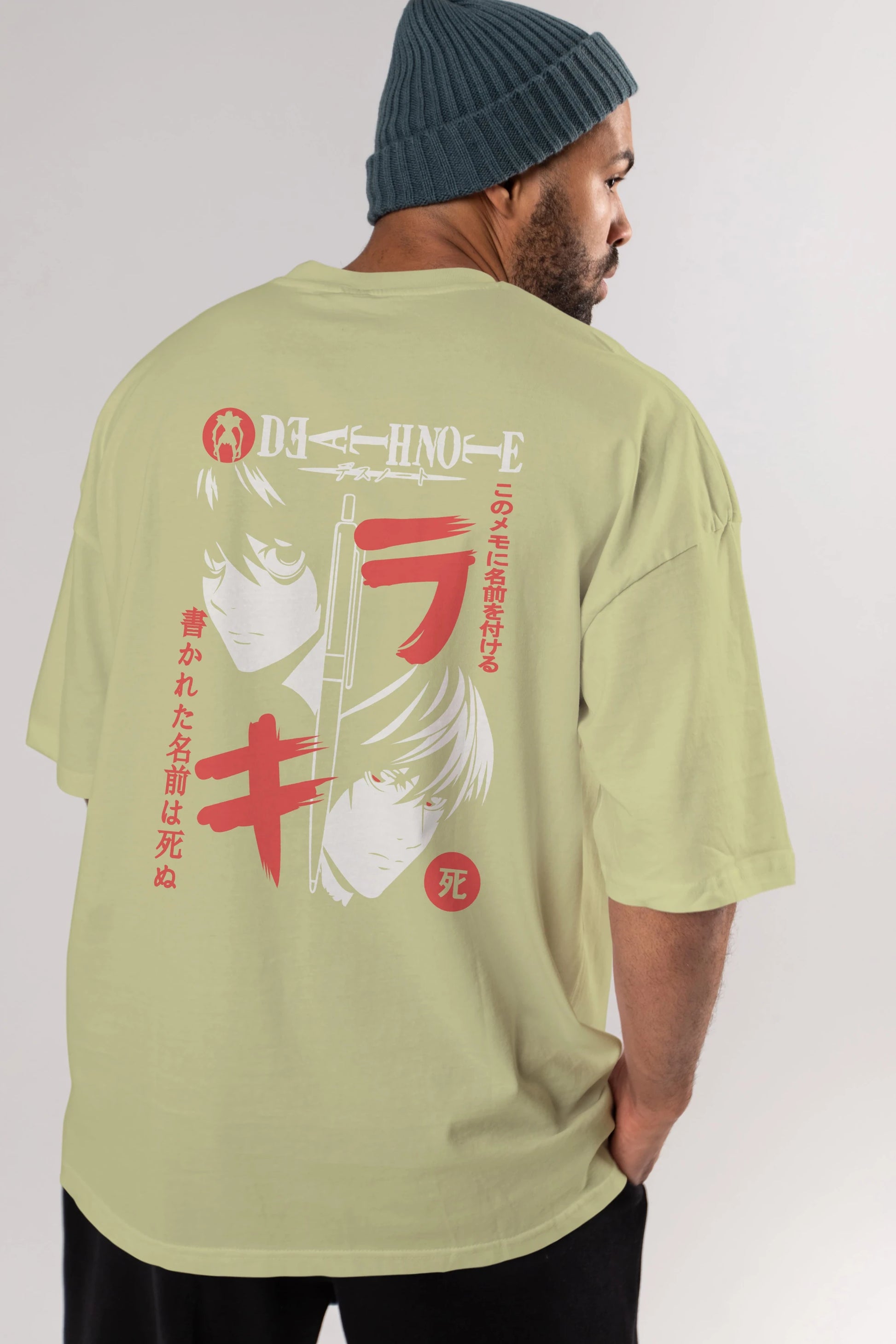DEATHNOTE L vs KIRA Anime Arka Baskılı Oversize t-shirt Erkek Kadın Unisex