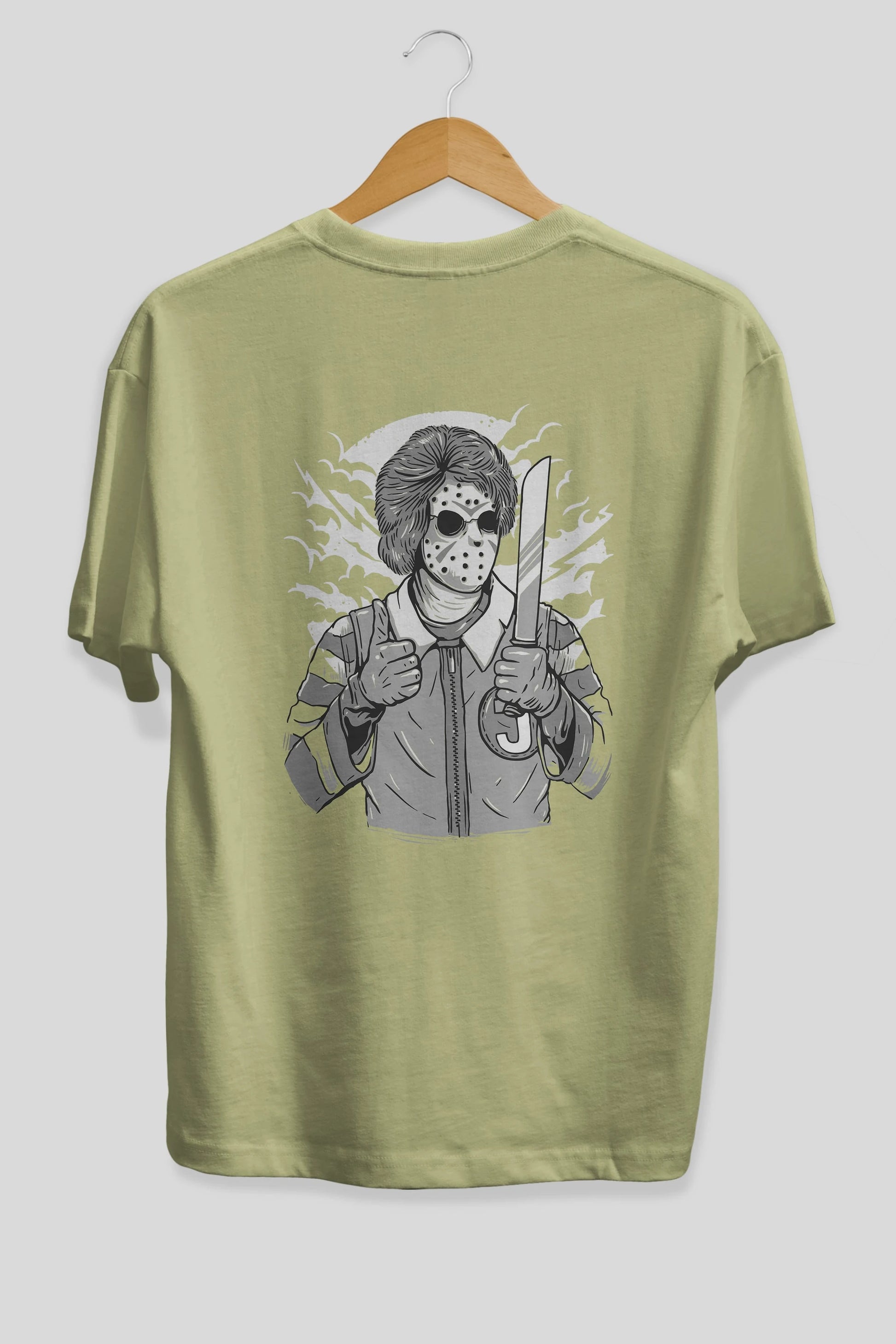 Clown Killer Arka Baskılı Oversize t-shirt Erkek Kadın Unisex %100 Pamuk