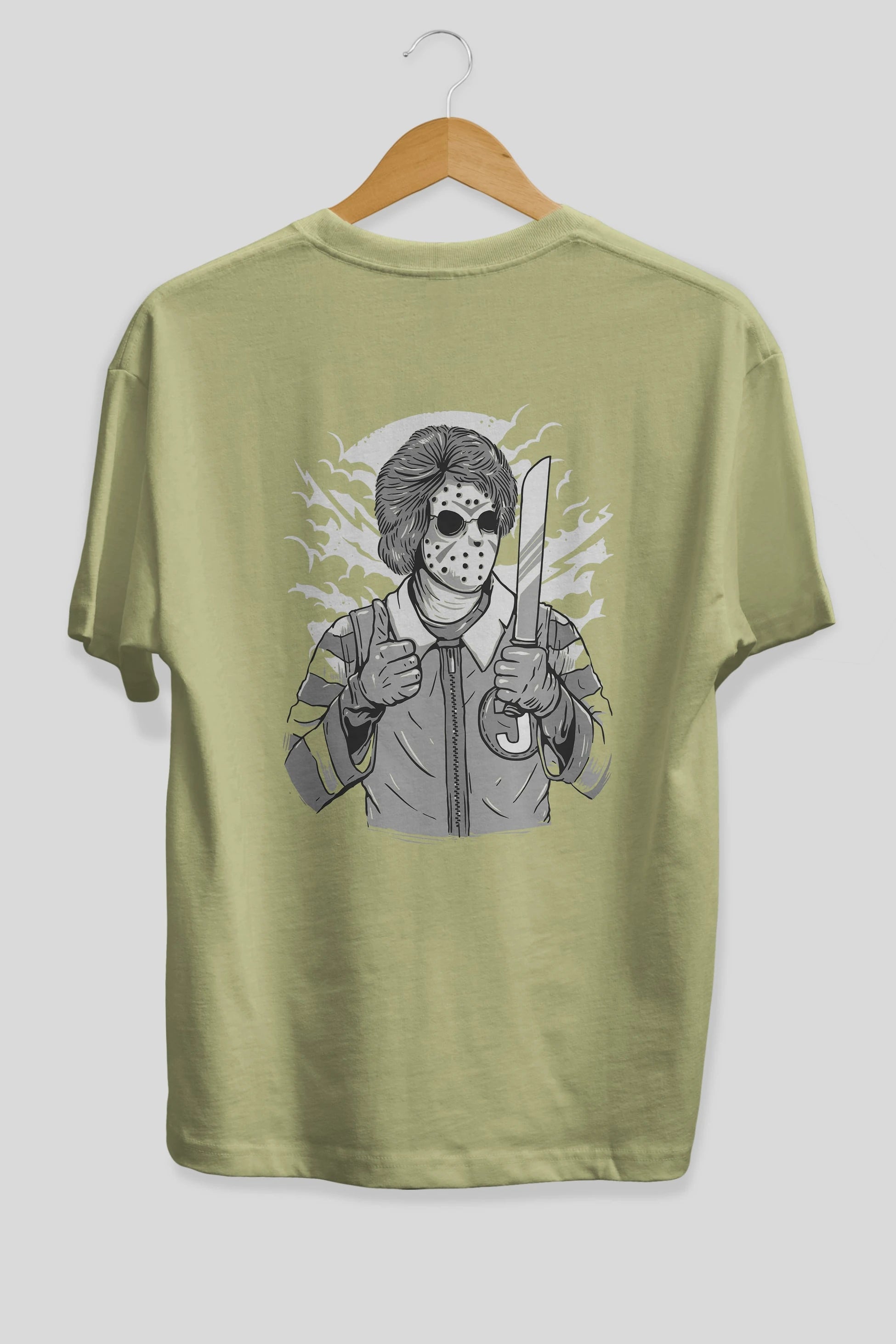 Clown Killer Arka Baskılı Oversize t-shirt Erkek Kadın Unisex %100 Pamuk