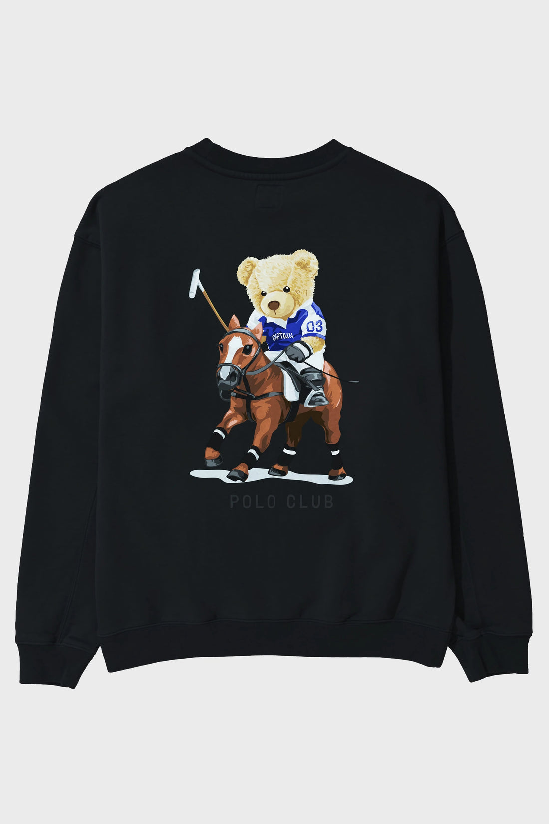 Teddy Bear Polo Club Arka Baskılı Oversize Sweatshirt Erkek Kadın Unisex