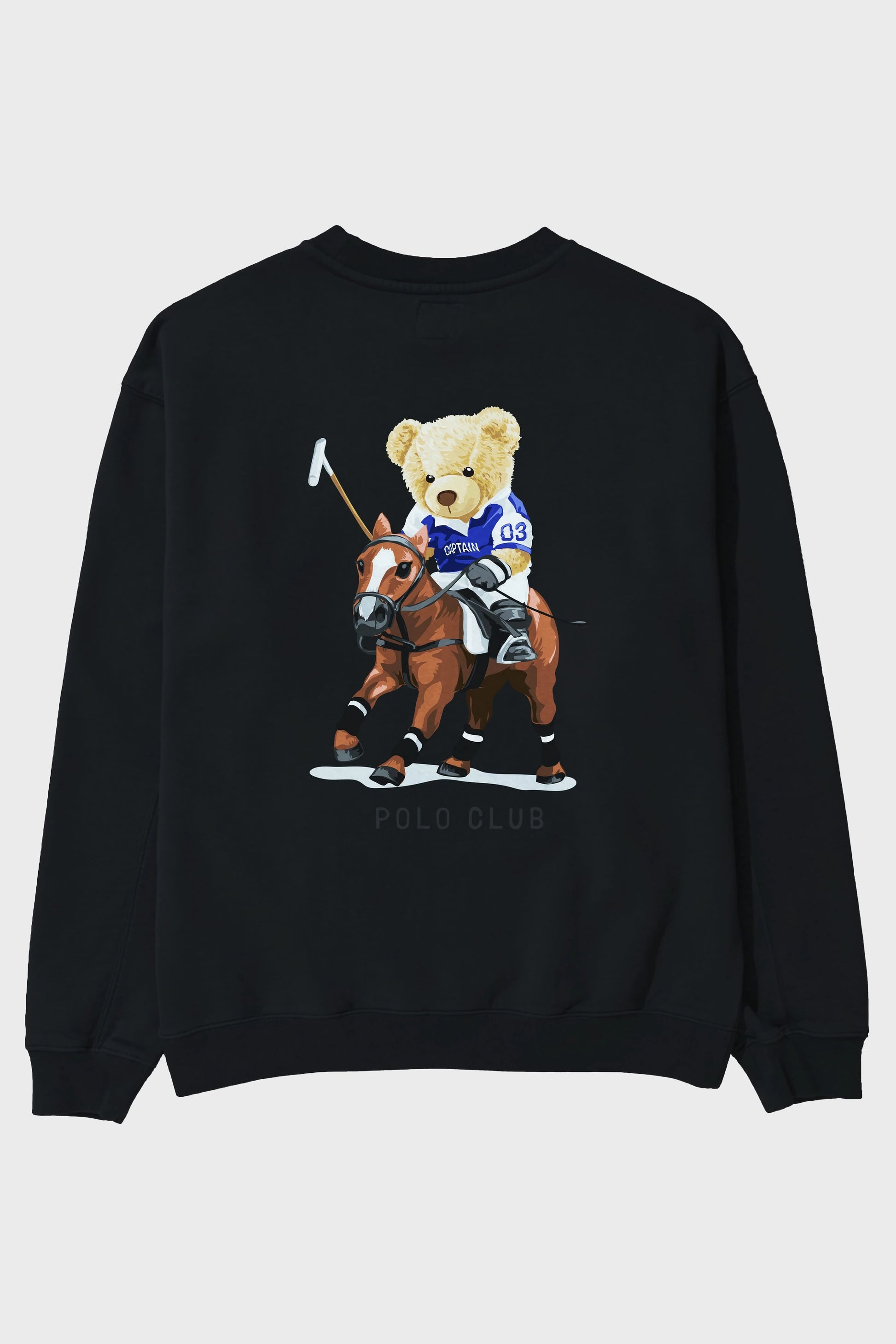 Teddy Bear Polo Club Arka Baskılı Oversize Sweatshirt Erkek Kadın Unisex