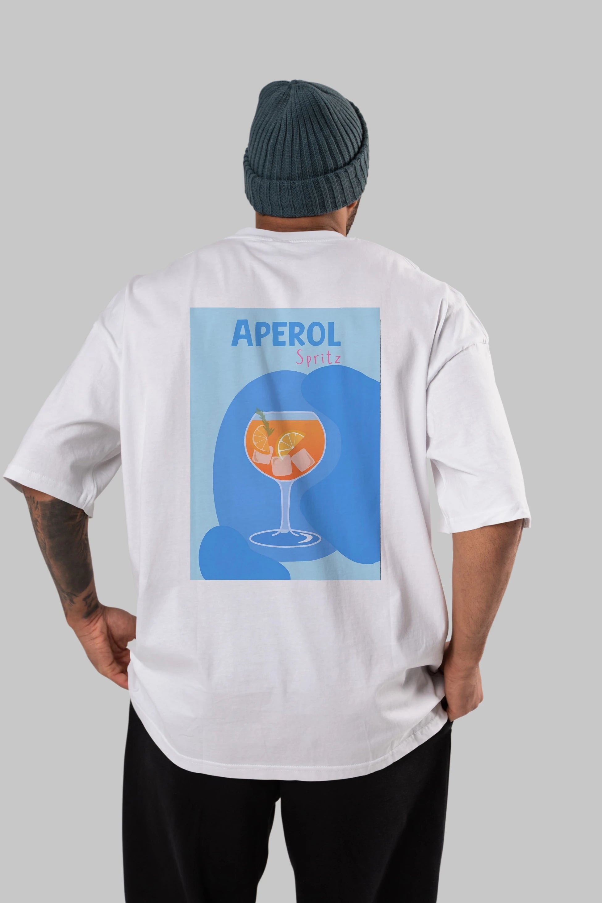 Aperol Spritz 10 Arka Baskılı Oversize t-shirt Erkek Kadın Unisex %100 Pamuk Bisiklet Yaka tişort