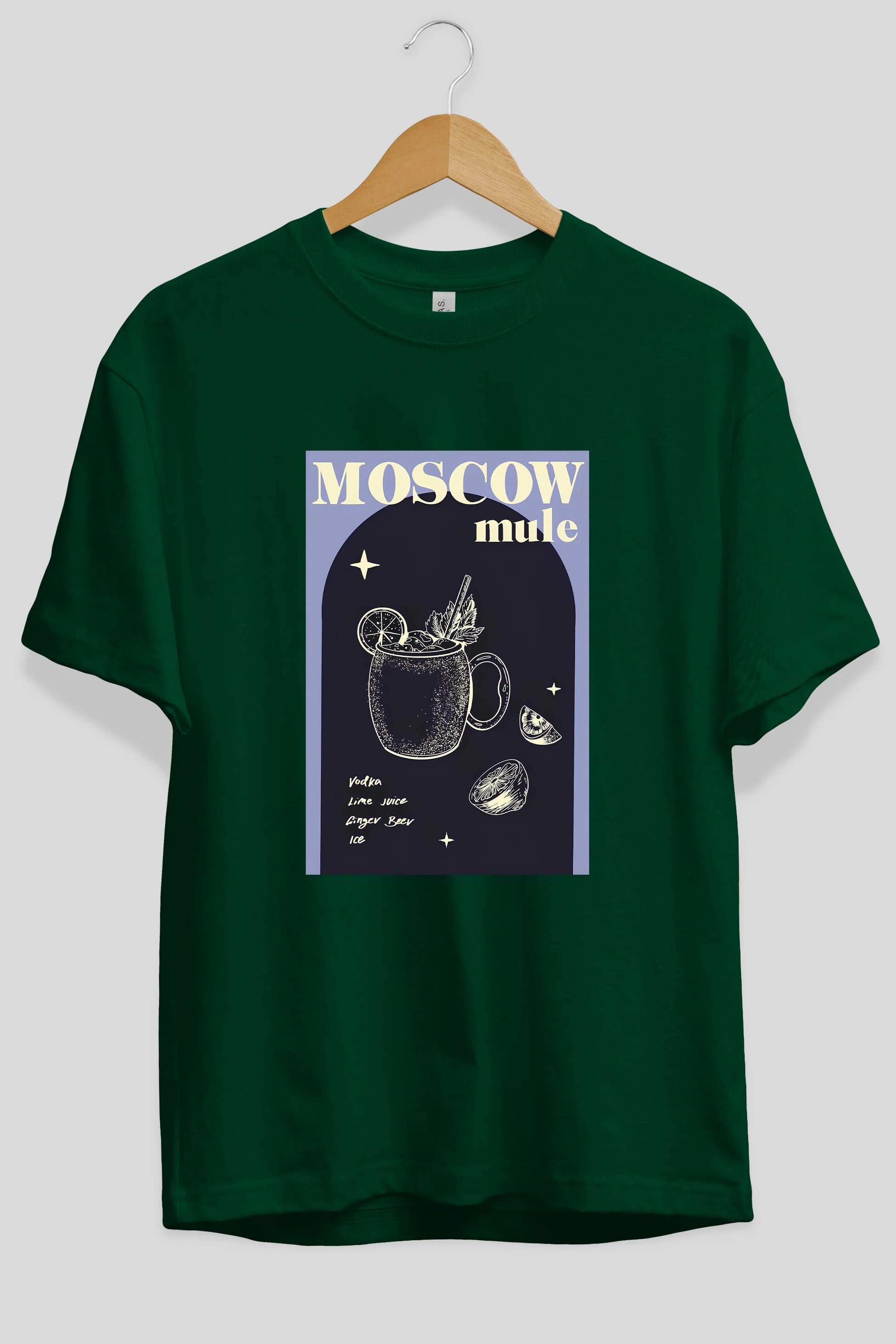 Moscow Mule Ön Baskılı Oversize t-shirt Erkek Kadın Unisex %100 Pamuk Bisiklet Yaka tişort