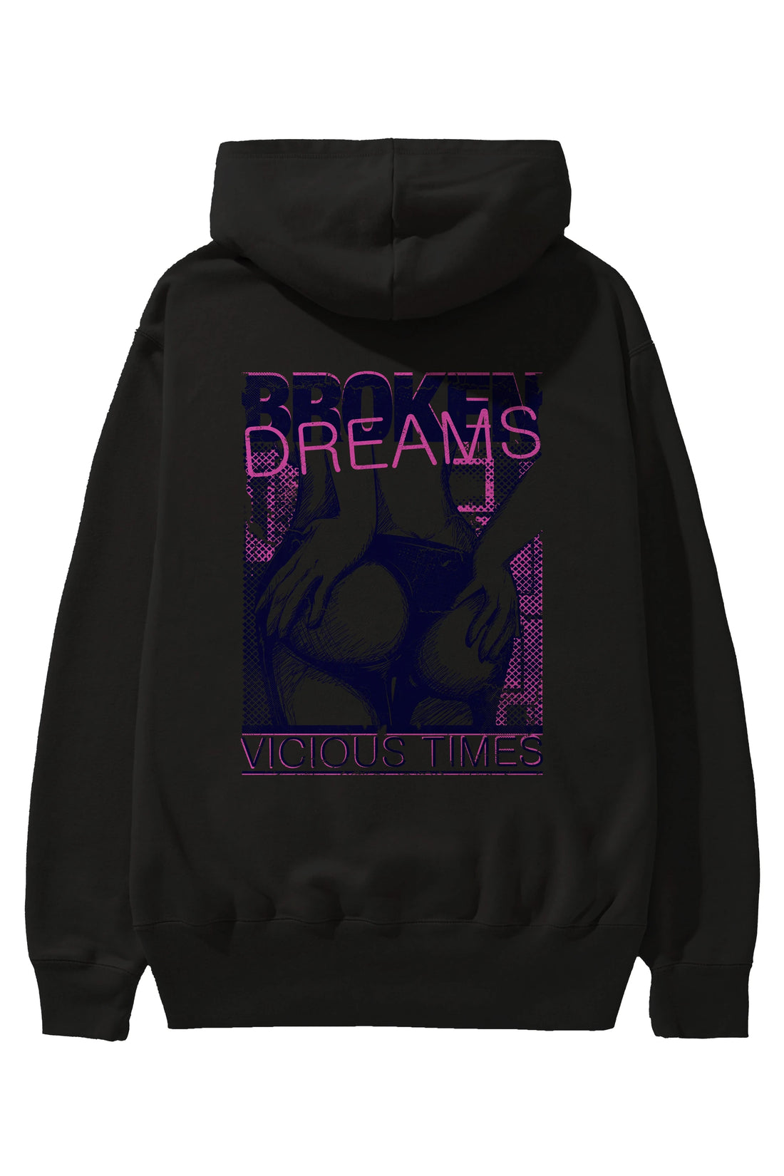Broken Dreams Arka Baskılı Hoodie Oversize Kapüşonlu Sweatshirt Erkek Kadın Unisex