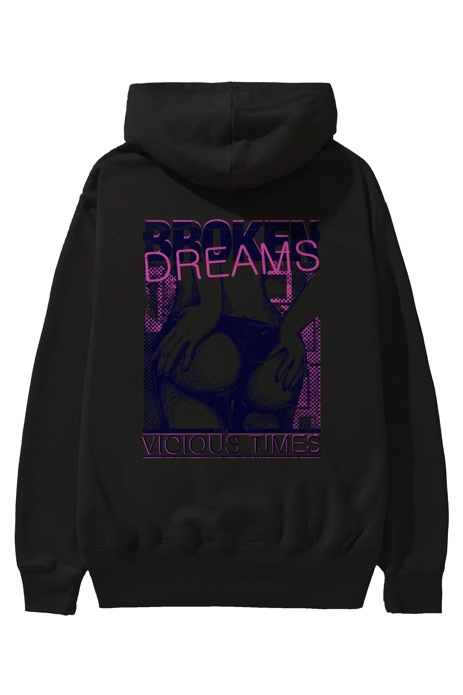 Broken Dreams Arka Baskılı Hoodie Oversize Kapüşonlu Sweatshirt Erkek Kadın Unisex