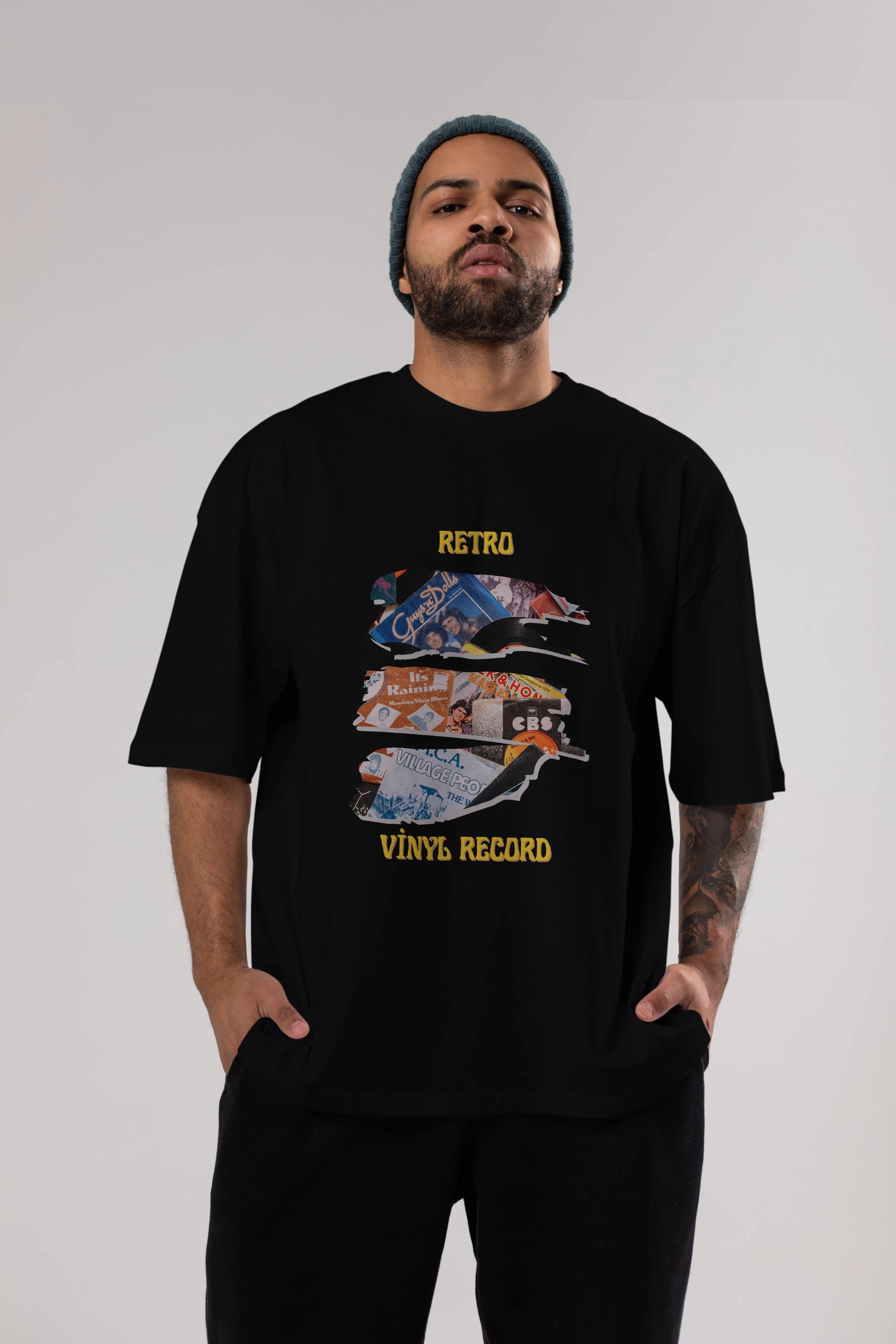 Retro Design Ön Baskılı Oversize t-shirt Erkek Kadın Unisex