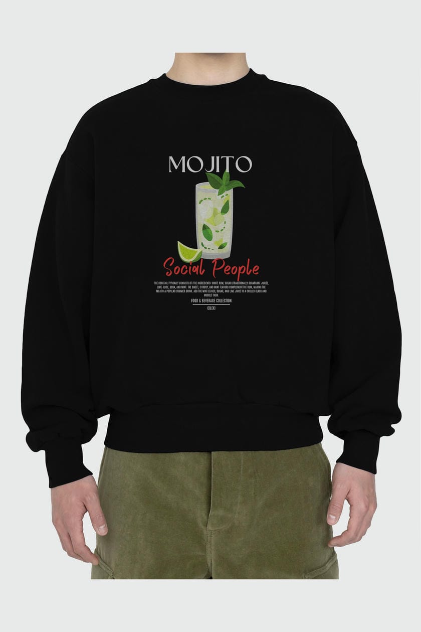 Mojito ön Baskılı Oversize Sweatshirt Erkek Kadın Unisex