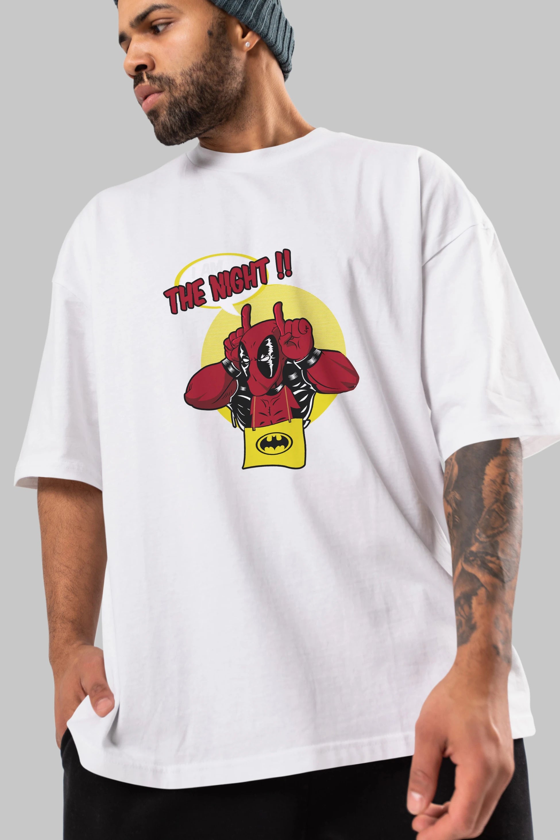 Deadpool (1) Ön Baskılı Oversize t-shirt Erkek Kadın Unisex %100 Pamuk Bisiklet Yaka tişort